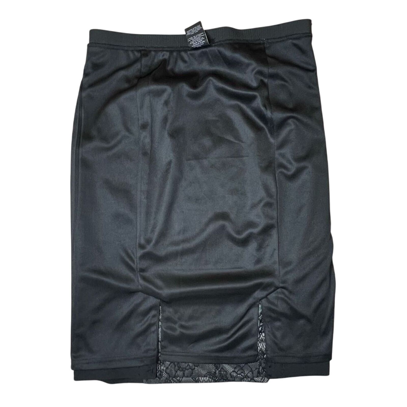Other Rafaella Black Ponte Lace Insert Straight Pencil Skirt 8 NWT Size 30" / US 8 / IT 44 - 4 Thumbnail