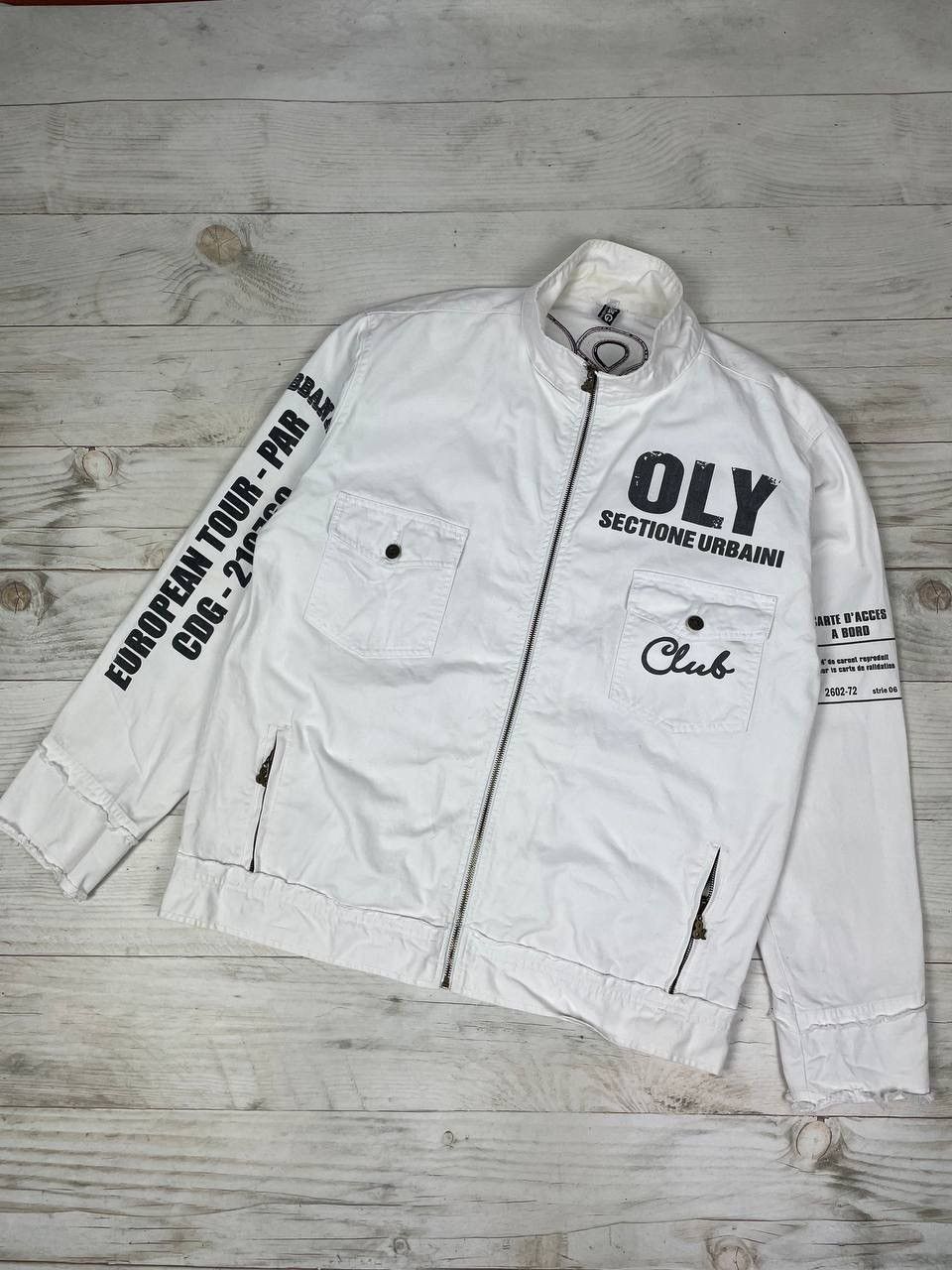 image of Avant Garde x Dolce Gabbana Denim Jacket Tour Multi Logo 90's in White (Size 2XL)