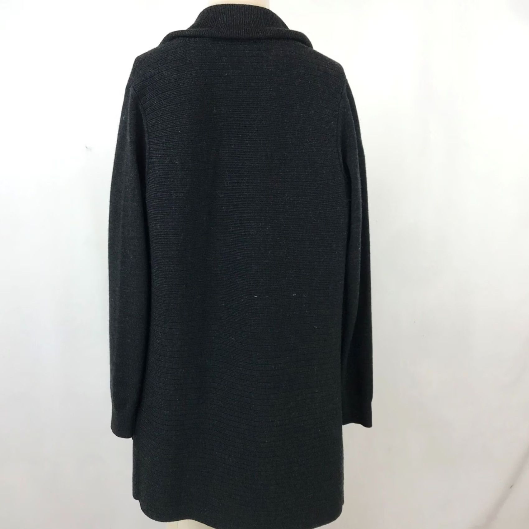 Theory Theory Womens P- Black Long Sleeve Open Front Collared Wool Cardigan Size S / US 4 / IT 40 - 6 Thumbnail