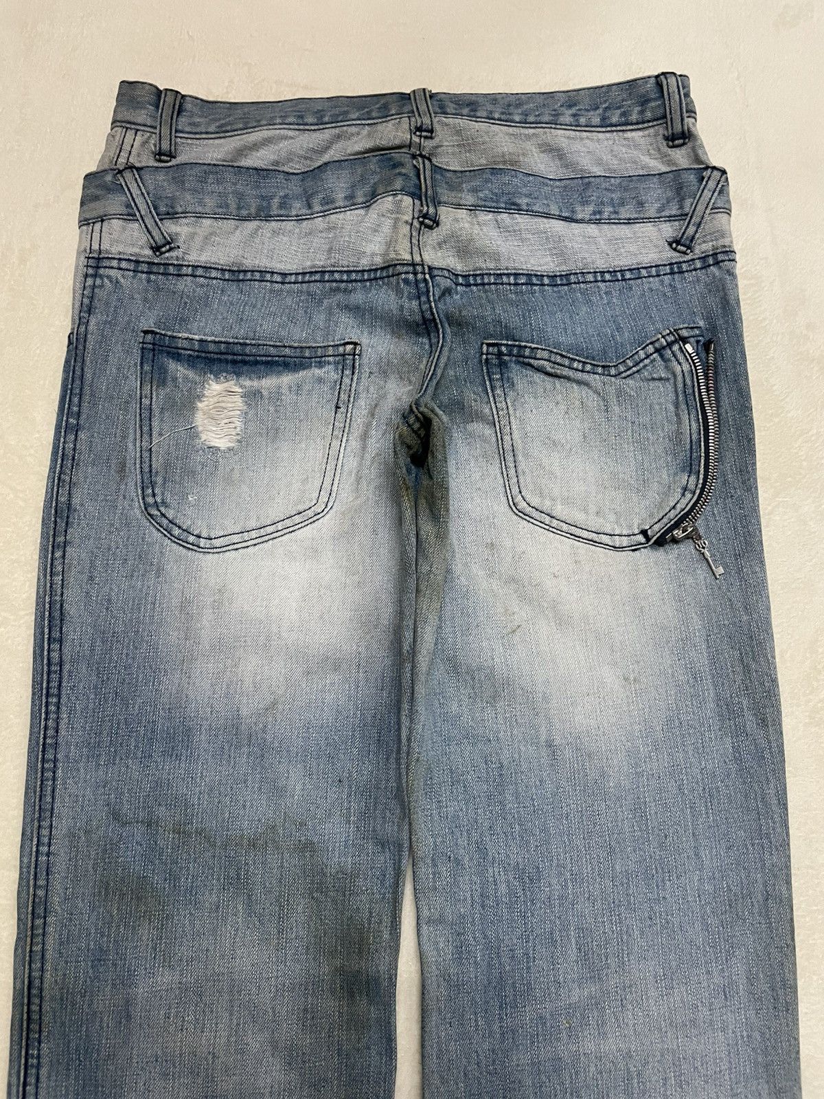 Japanese Brand Vintage WG Japanese Brand Double Waist Denim Jeans Size US 30 / EU 46 - 13 Thumbnail