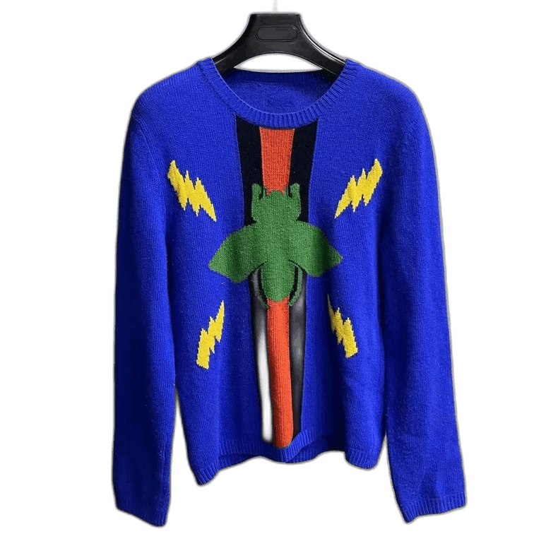 Gucci Gucci Blue Logo Stripe Knit Sweater Size US S / EU 44-46 / 1 - 1 Thumbnail