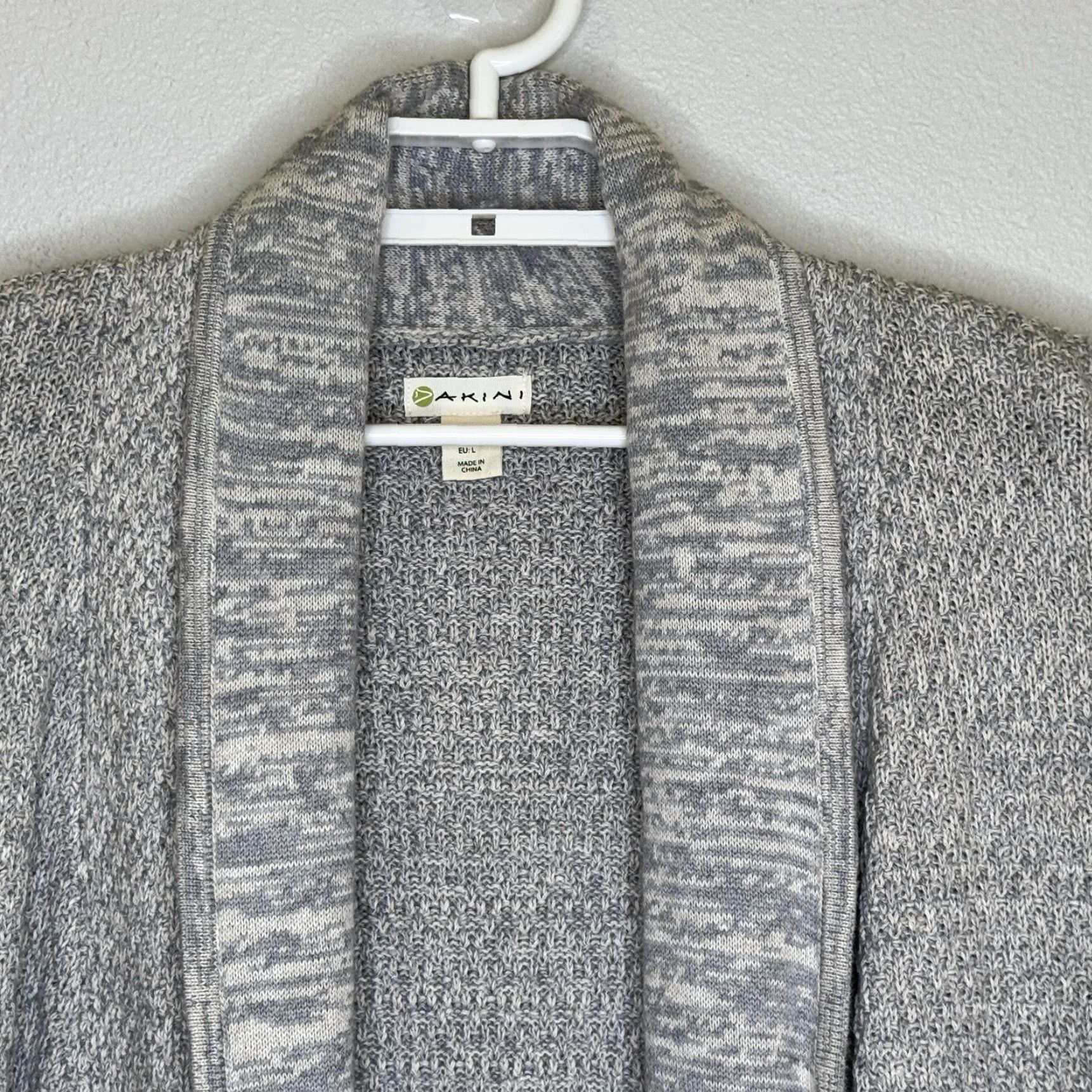 Dakine Dakini Open Front Sweater Cardigan Womens Sz Large Gray Cotton Blend Collar NEW Size L / US 10 / IT 46 - 2 Thumbnail