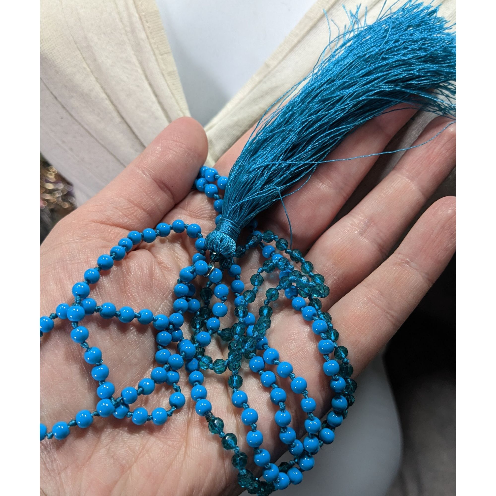 Other Blue Beaded Necklace With Tassel Pendant Size ONE SIZE - 5 Thumbnail