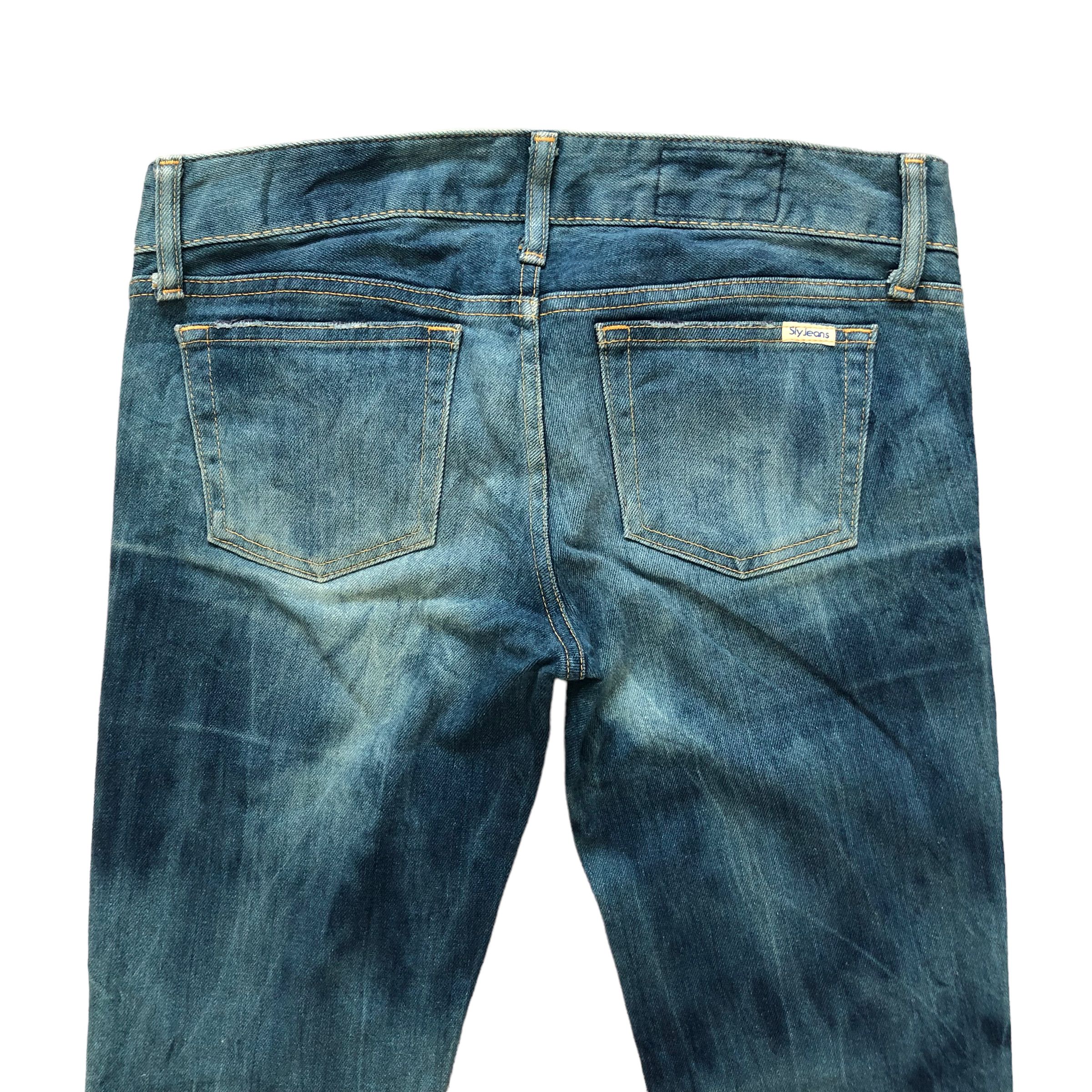 Japanese Brand TRASHED🔥 SLY JEANS COME ON IN LOW RISE DENIM PANT #7283-125 Size 31" - 15 Thumbnail