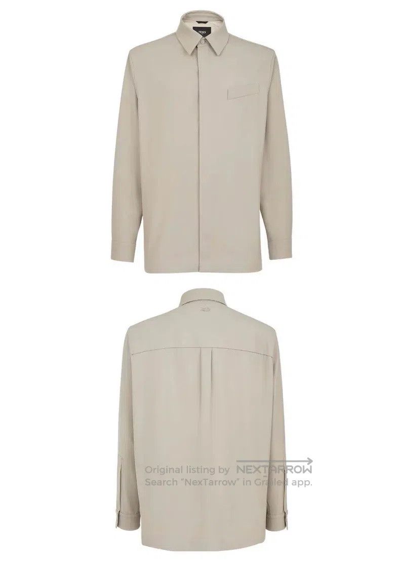 Fendi Fendi Men's shirt jacket with logo embroidery on the colla Size US M / EU 48-50 / 2 - 8 Thumbnail