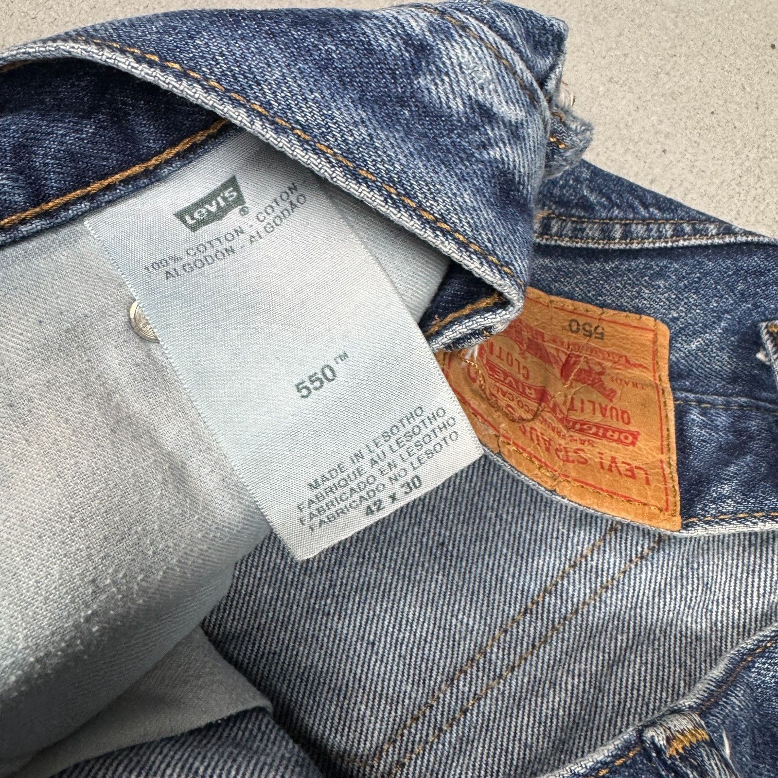 Levi's VTG Levi's 550 Relaxed Fit Jeans W42 L30 Dark Blue 90s Size US 42 / EU 58 - 6 Thumbnail