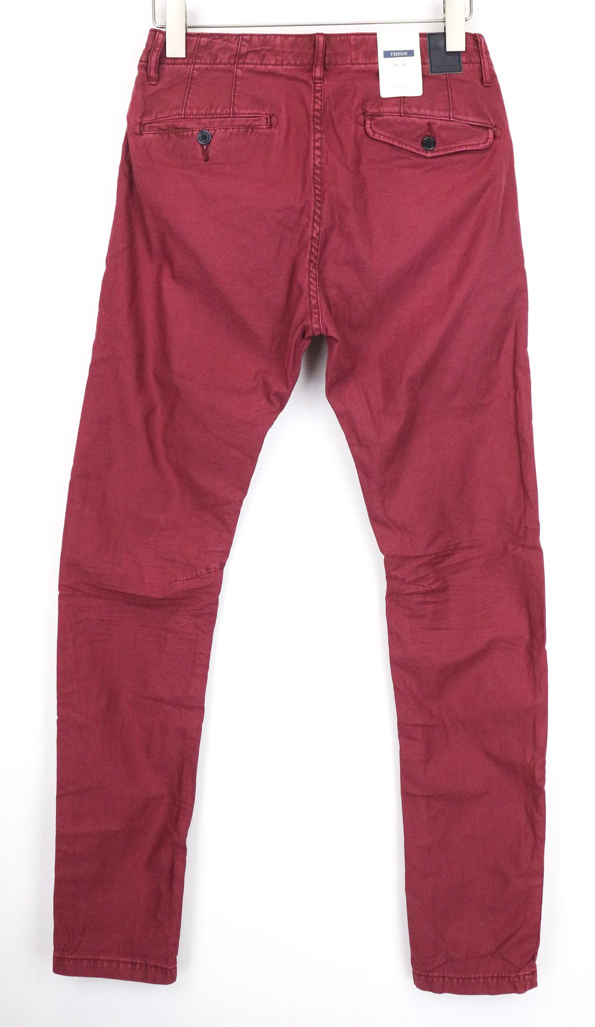 Scotch & Soda THEON W29/L34 Slim Taper Cotton Burgundy Trousers 75456 Size US 29 - 2 Thumbnail