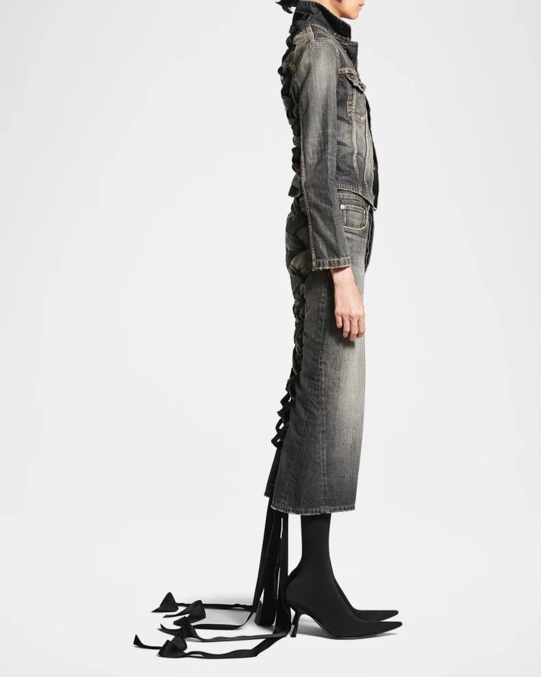 Balenciaga o1mt1gz0226 Lace-Up Jacket In Grey Size XS / US 0-2 / IT 36-38 - 6 Thumbnail