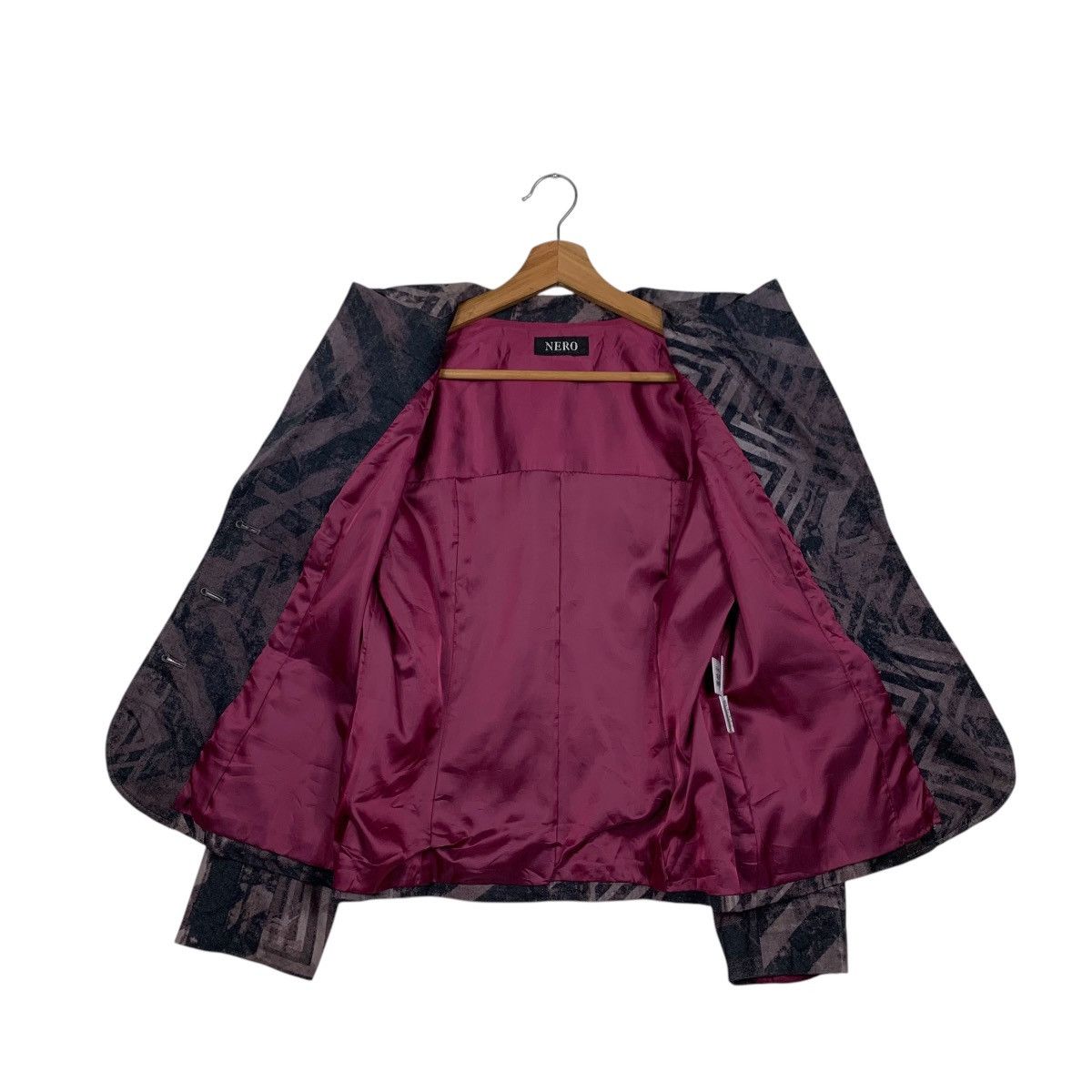Japanese Brand NERO Made in Japan Fullprint Cropped Blazer Jacket #1621-C72 Size M / US 6-8 / IT 42-44 - 11 Thumbnail