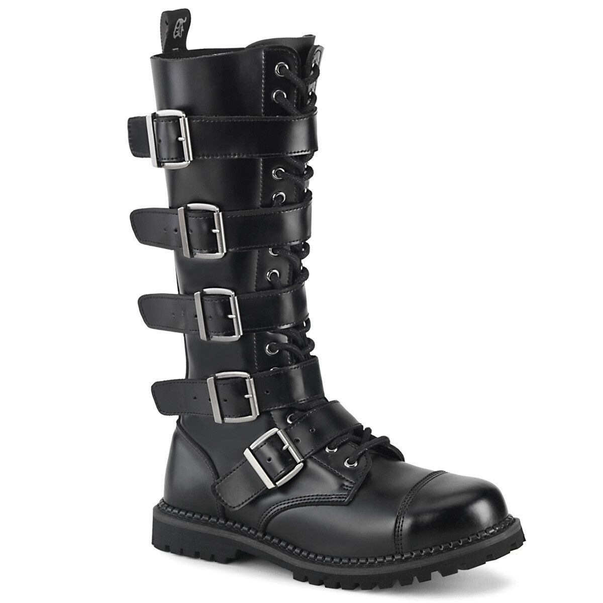 Demonia Cult DEMONIA Riot 18 Goth Combat Biker Steel Toe Knee Boots Black Size US 8 / EU 41 - 9 Thumbnail