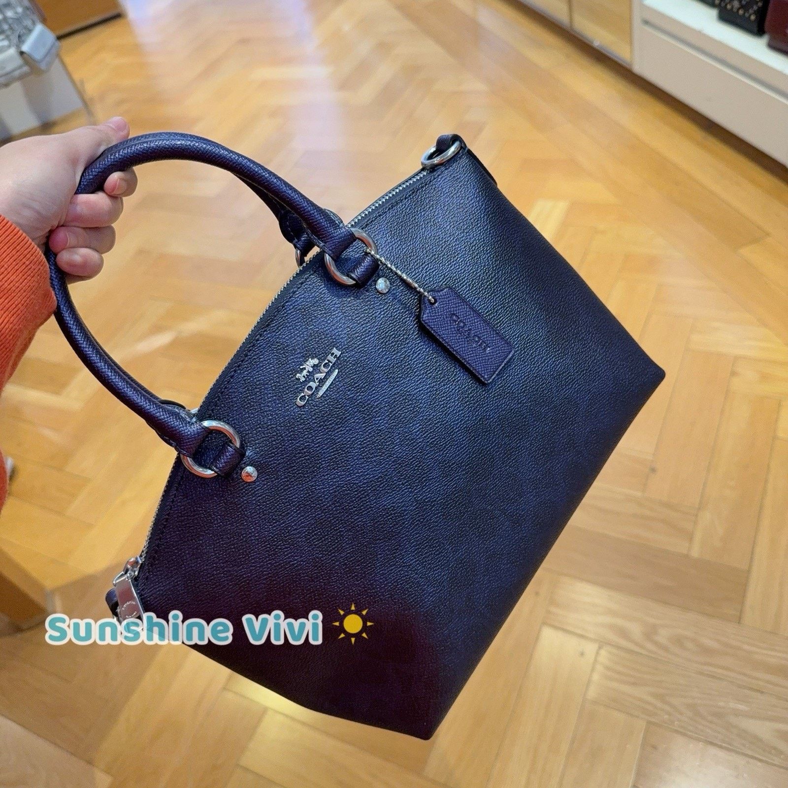 Coach NWT Coach Sadie Satchel Bag Dark Wine CCM71, Blue Navy Size ONE SIZE - 1 Thumbnail