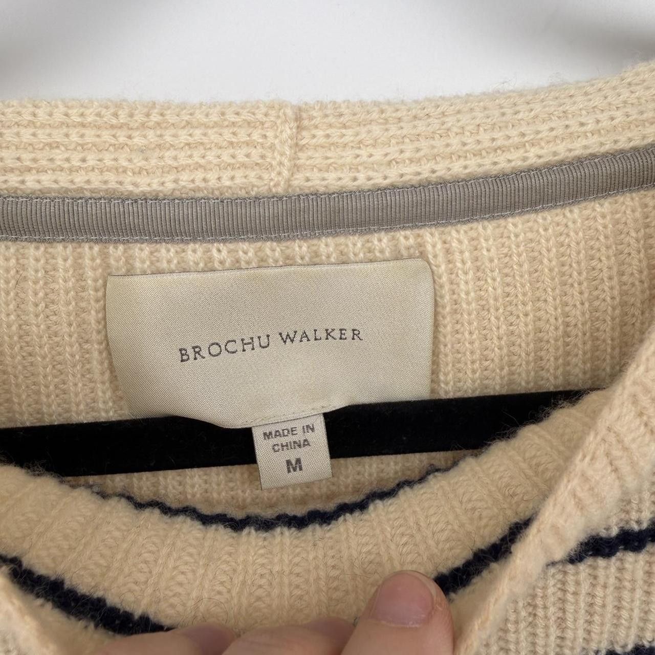 Brochu Walker Brochu Walker Reir Striped wool cashmere Sweater Beige Size M / US 6-8 / IT 42-44 - 4 Thumbnail