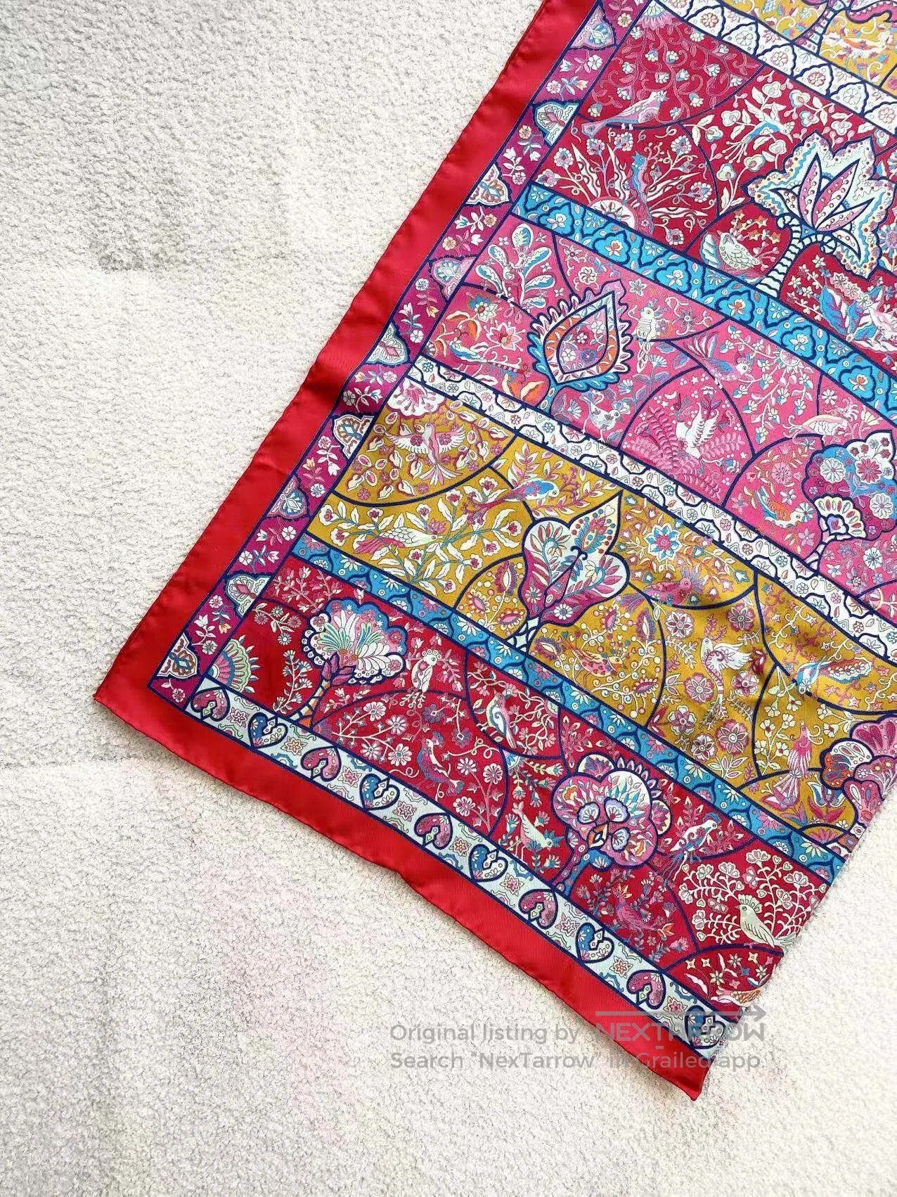Hermes Hermes Flower and Bird Paradise Silk Scarf| Size ONE SIZE - 5 Thumbnail