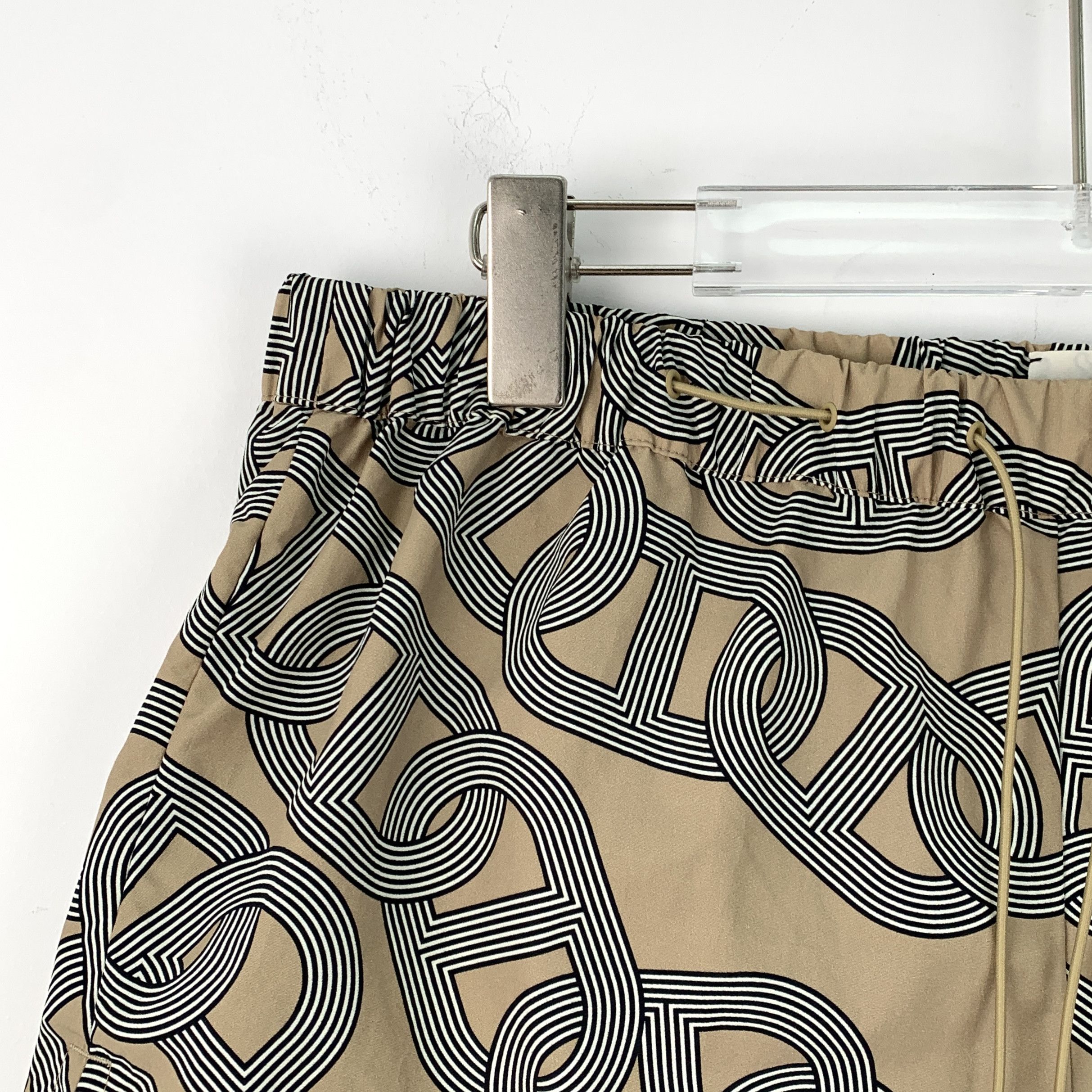 Hermes Hermès Brown Chain Print Drawstring Shorts (Size S) Size 26" / US 2 / IT 38 - 6 Thumbnail
