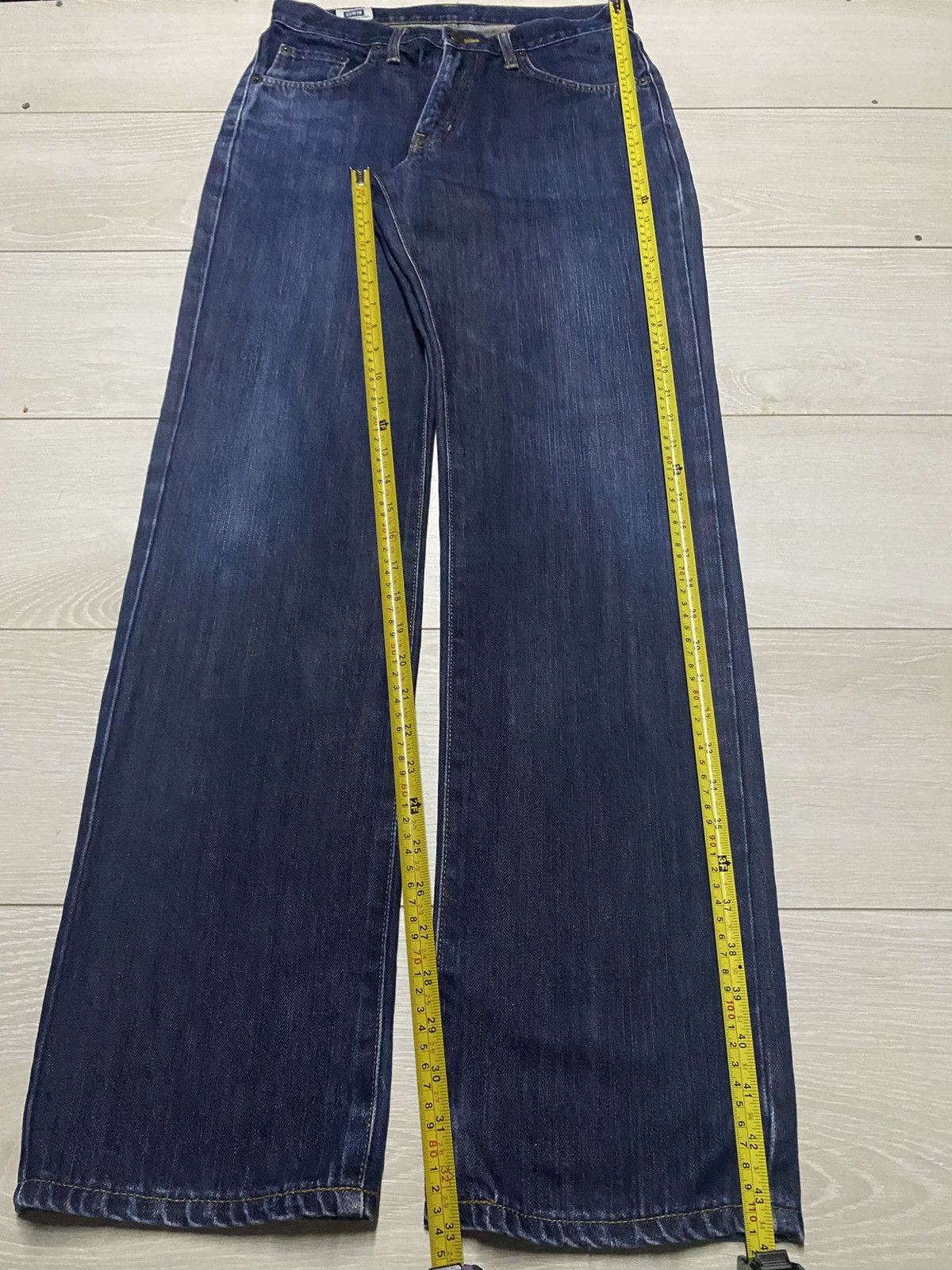 Japanese Brand Vintage Edwin 404 International Basic Blue Wash Loose Jeans Size US 30 / EU 46 - 8 Thumbnail