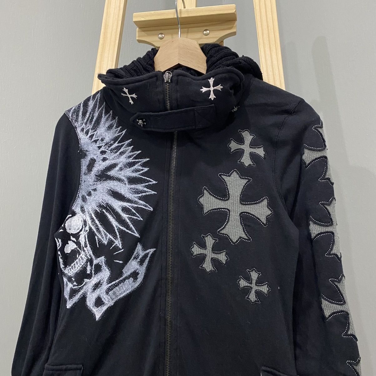 Japanese Brand Japanese Brand GHTZ Chrome Hearts Style Skull Cross Hoodie Size US S / EU 44-46 / 1 - 3 Thumbnail