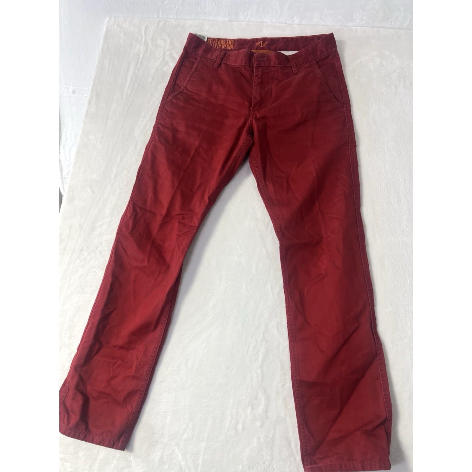 Dockers DOCKERS Pants Red 32X32 Chino Flat Front Classic Mens Casual Knit Stretch Logo Zipper Button Pockets 32 Inseam Regular Straight Size US 32 / EU 48 - 2 Thumbnail