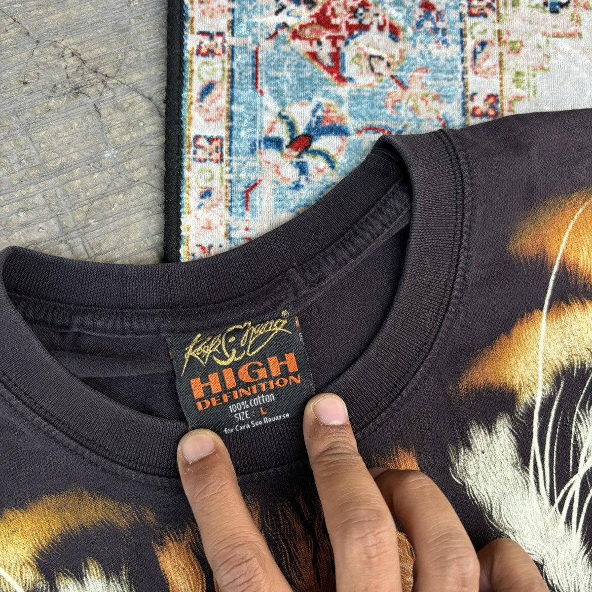 Band Tees × Vintage Rare vintage distressed Rock cheng tiger aop Size US L / EU 52-54 / 3 - 6 Thumbnail