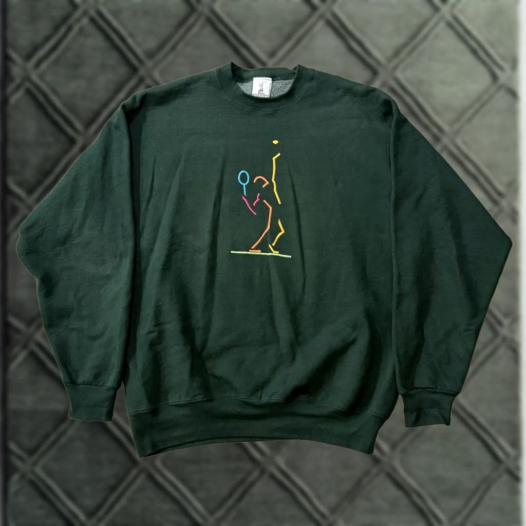 Vintage VINTAGE ATP Tour Sweatshirt Crew Neck XL Green Embroidered Graphic Print Tennis Agassi Sampras Men Size US XL / EU 56 / 4 - 1 Thumbnail