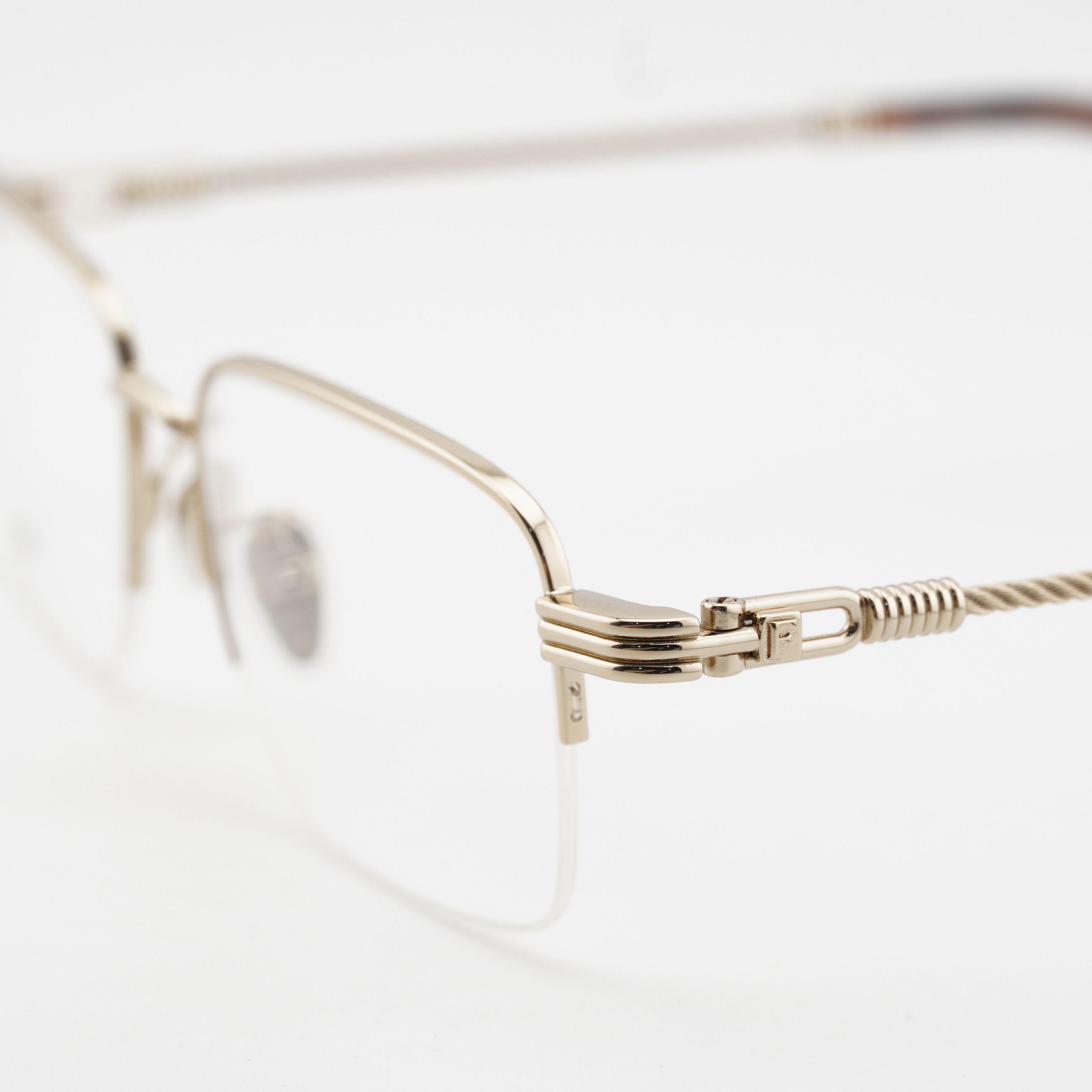 FRED Fred FG50048F 032 Men Eyeglasses Gold 55mm Rectangle Frame Size ONE SIZE - 7 Thumbnail