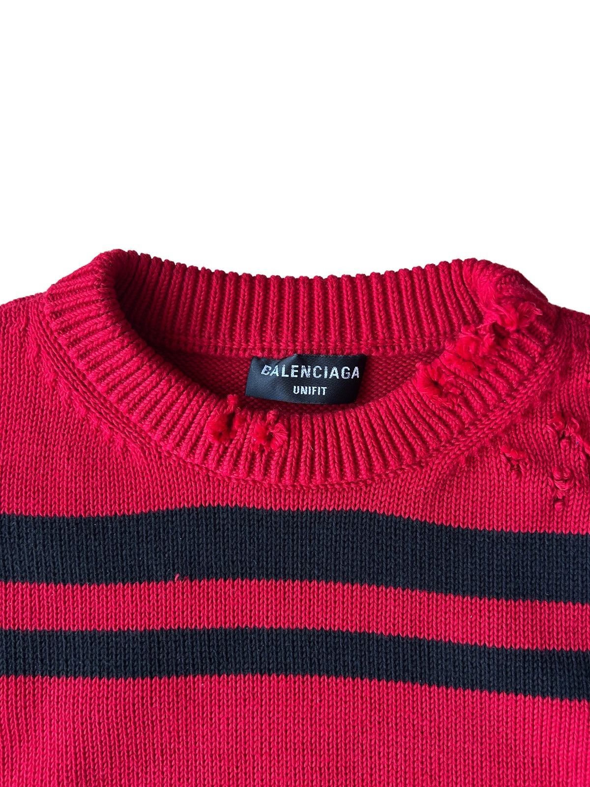 Balenciaga Balenciaga 3B Logo Destroyed Multicolor Knit Sweater Size US M / EU 48-50 / 2 - 3 Thumbnail