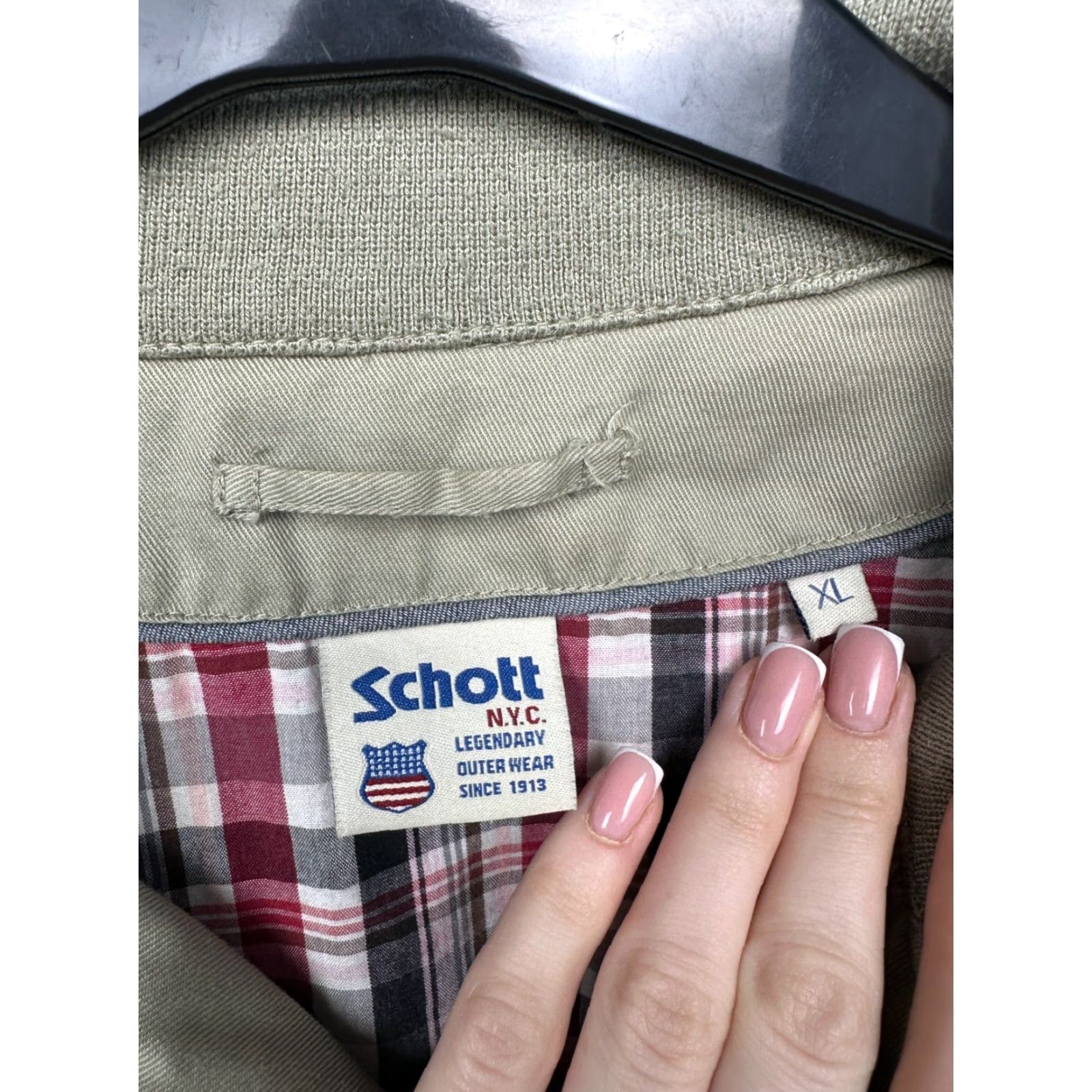 Schott Schott NYC Jacket Mens XL Windbreaker Beige Logo Vintage No Size US XL / EU 56 / 4 - 4 Thumbnail