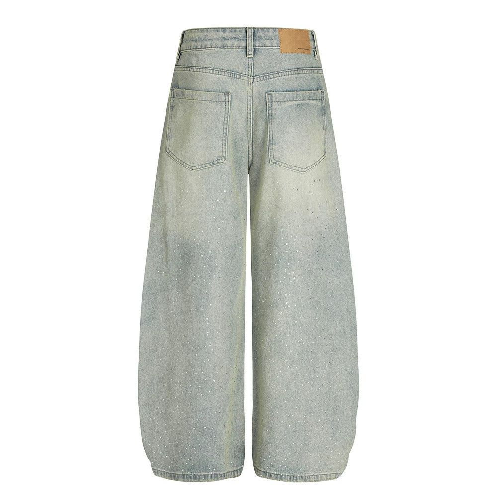 Vintage Punk washed distressed jeans with rhinestones Size US 32 / EU 48 - 2 Thumbnail