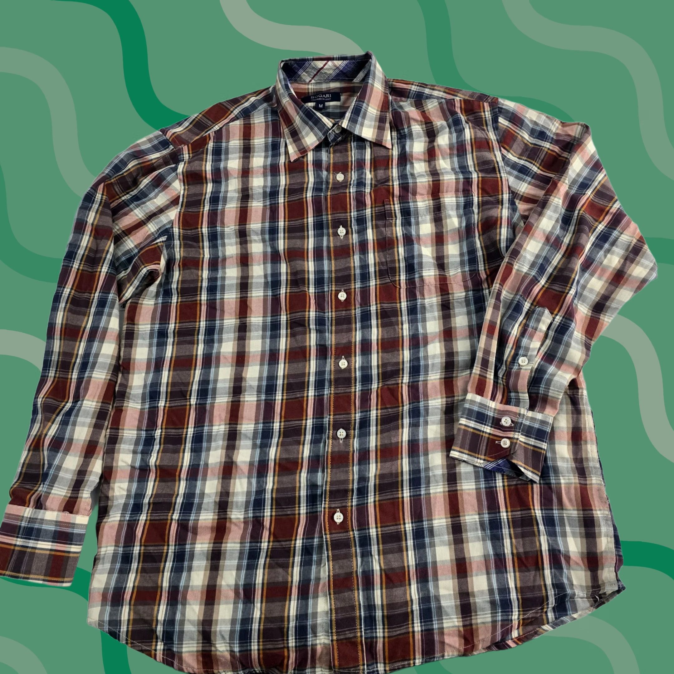 Vintage Bogari Button Down Shirt M Plaid Italy Fall Size US M / EU 48-50 / 2 - 1 Thumbnail