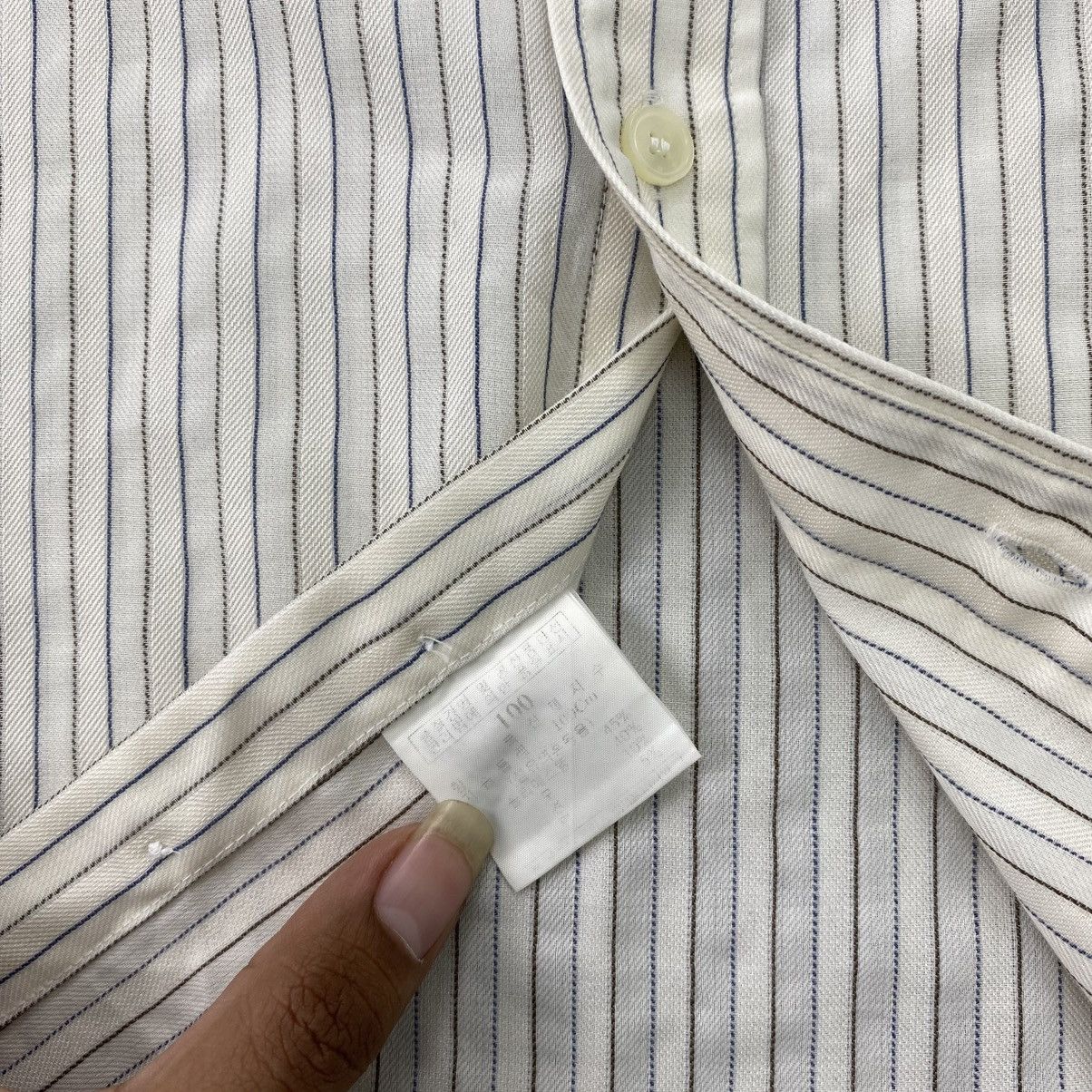 Givenchy SS07 Givenchy Men Striped Long Shirt Luxury Size US L / EU 52-54 / 3 - 12 Thumbnail