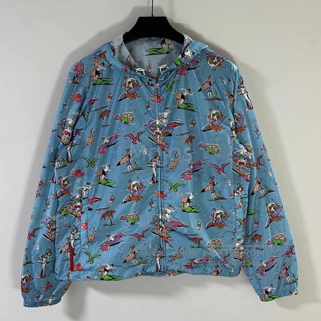 Prada Sz XXL Prada Blue Painting Sports Jacket. Size US XXL / EU 58 / 5 - 1 Thumbnail