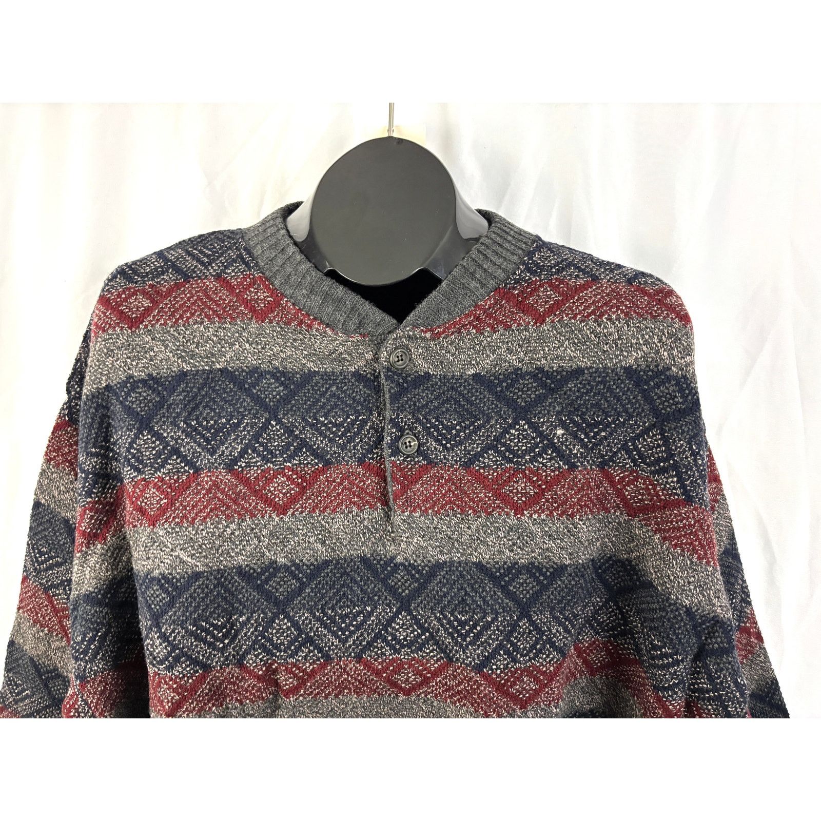 Van Heusen Vtg Van Heusen Knit Sweater XL NWT Geometric Crewneck 90s Size US XL / EU 56 / 4 - 6 Thumbnail