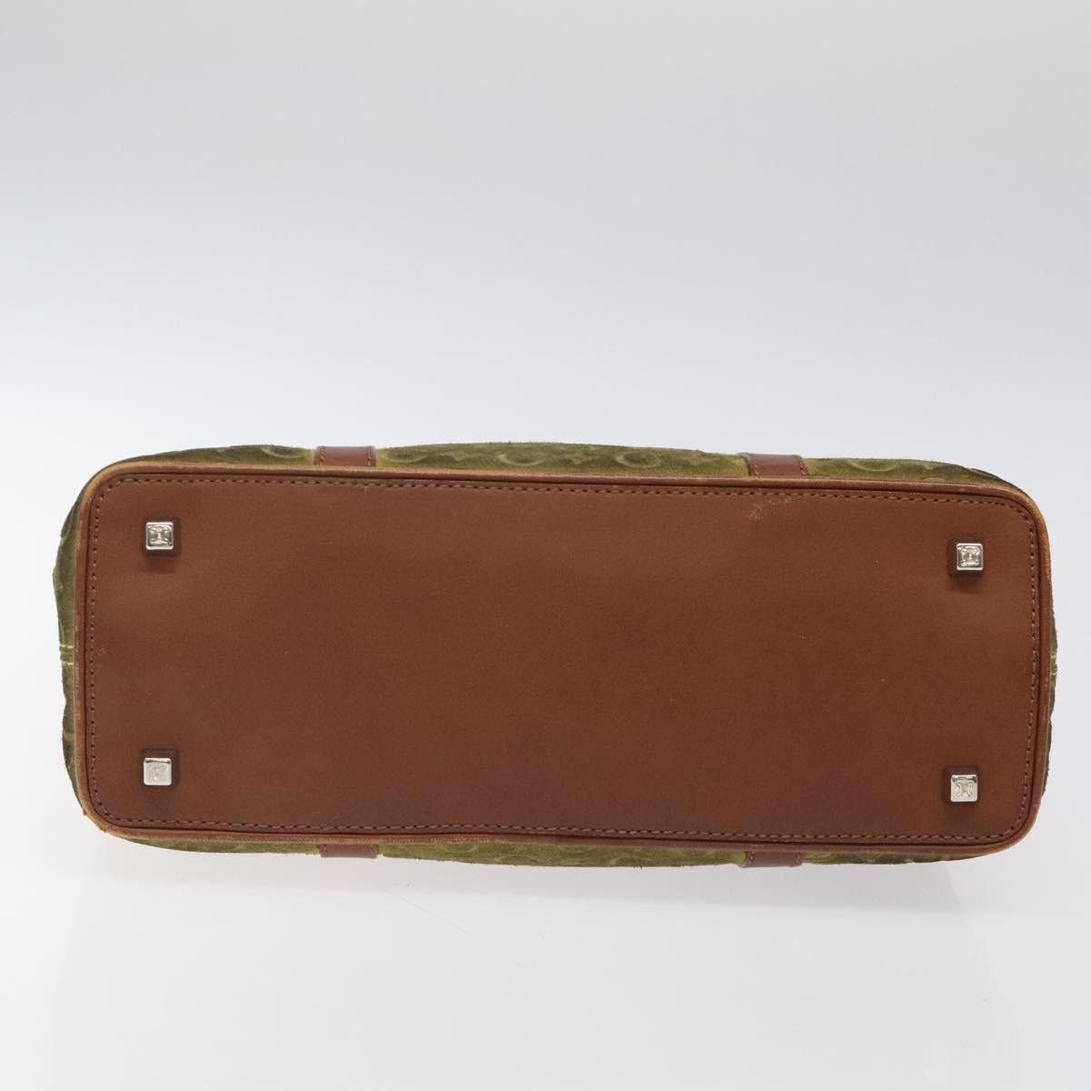 Celine CELINE C Macadam Canvas Hand Bag Suede Green Gold Size ONE SIZE - 9 Thumbnail