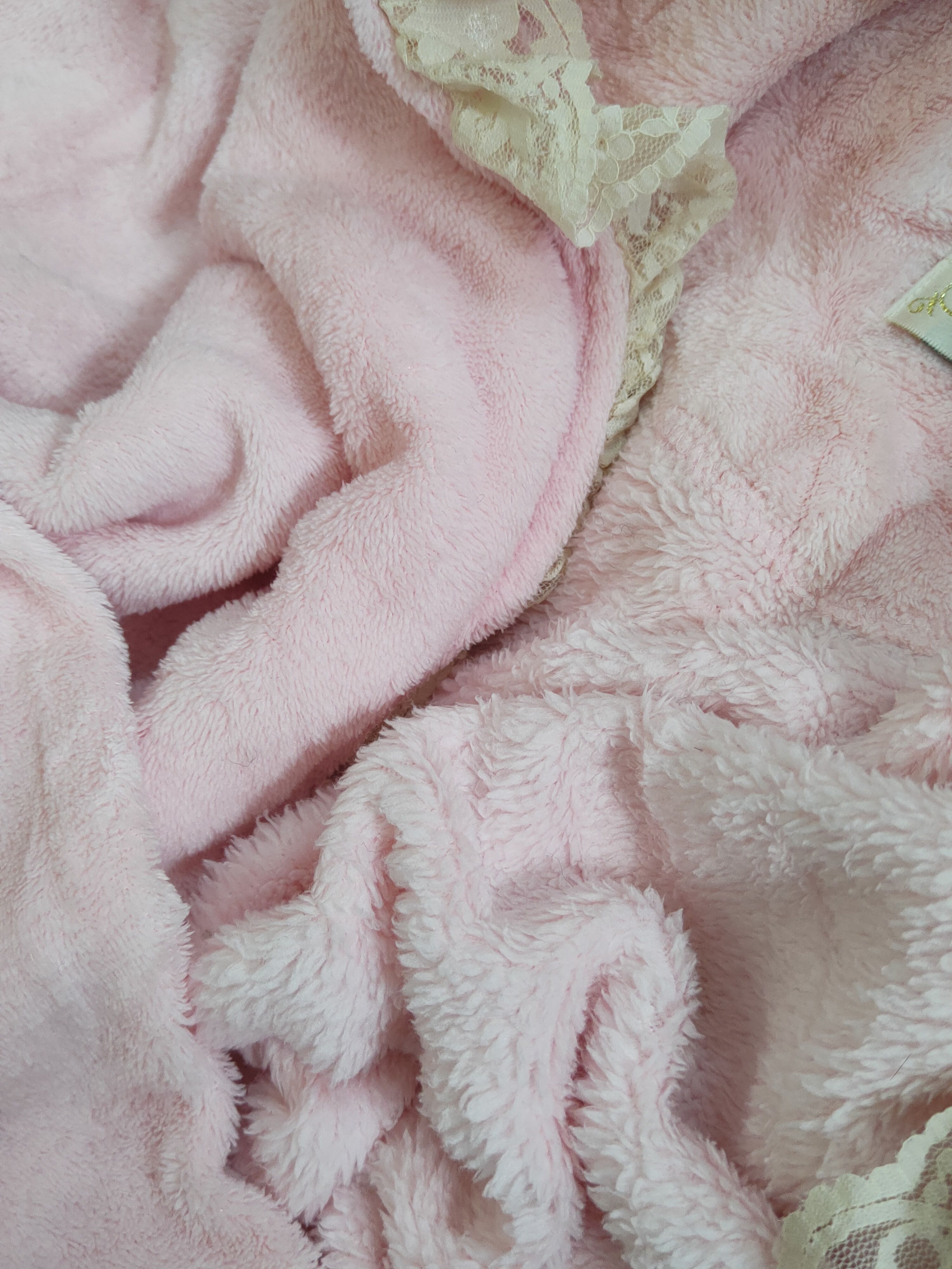 Aran Isles Knitwear × Japanese Brand × Vintage Sweet Rouge Pink Fur Mohair Bathrobe Size L / US 10 / IT 46 - 12 Thumbnail