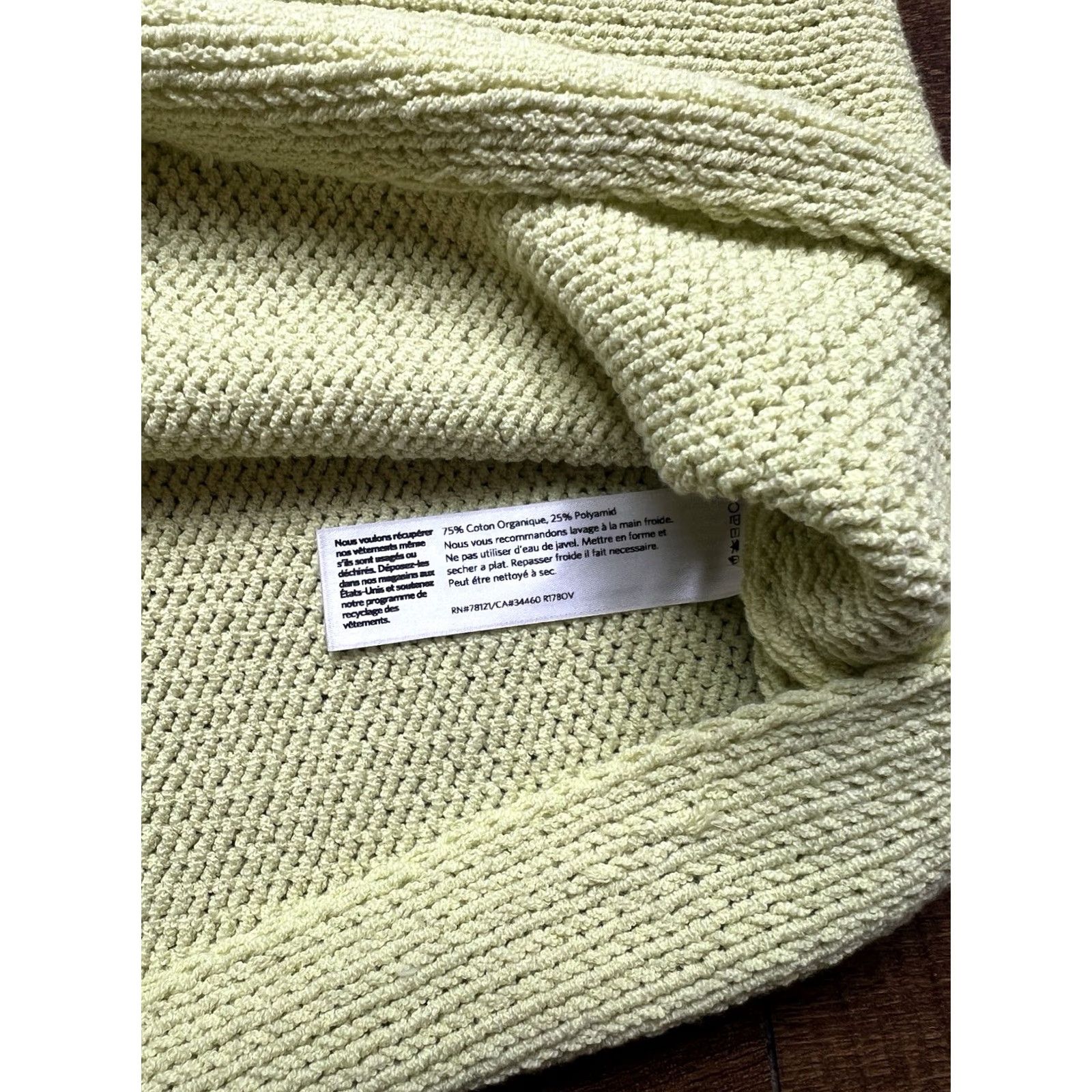 Eileen Fisher Eileen Fisher Womens XS Chartreuse Knit Box Top Cozy Organic Cotton Sweater Size XS / US 0-2 / IT 36-38 - 5 Thumbnail