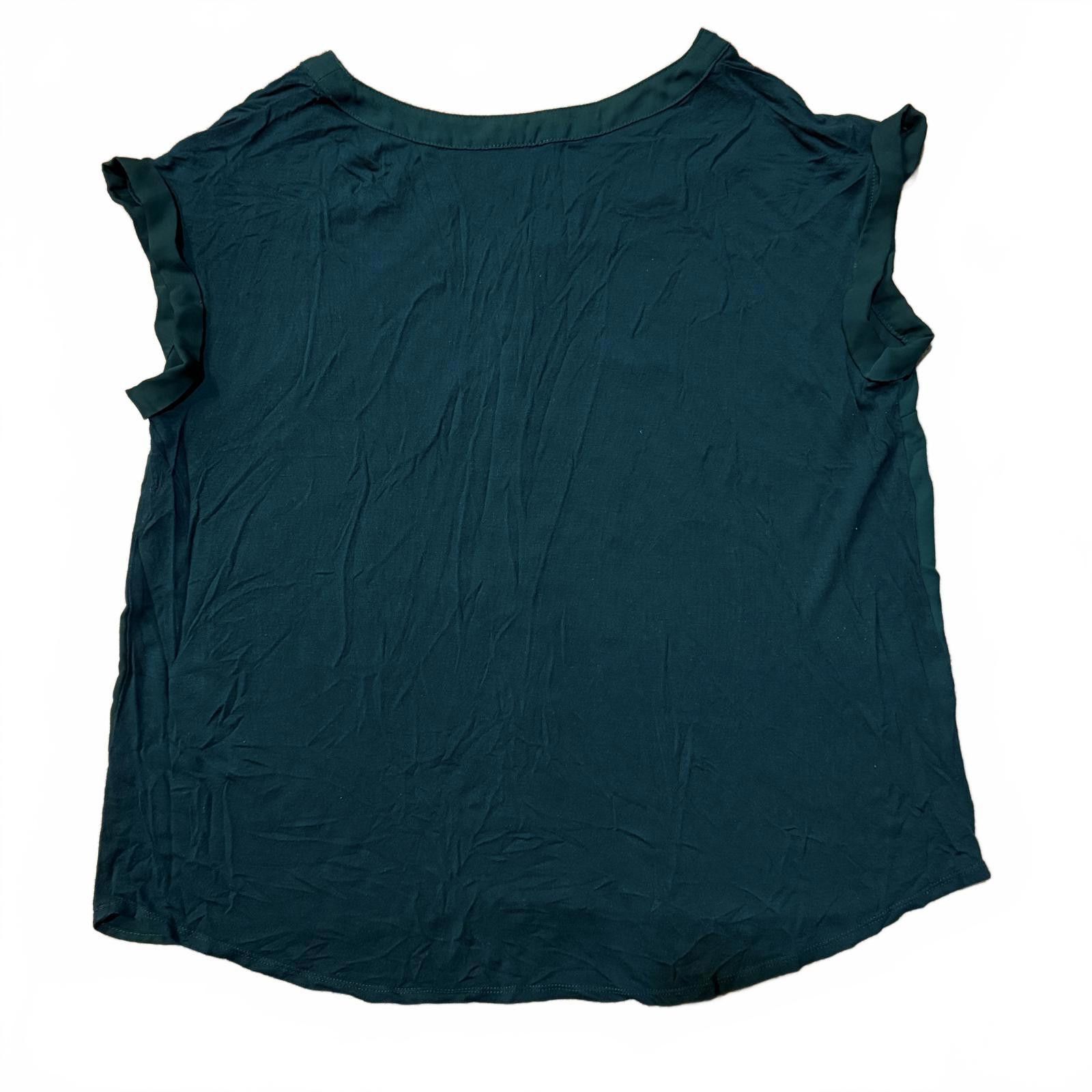 Designer Fortune + Ivy covered-button mixed-media teal blouse – XXL Size XXL / US 16-18 / IT 52-54 - 2 Thumbnail