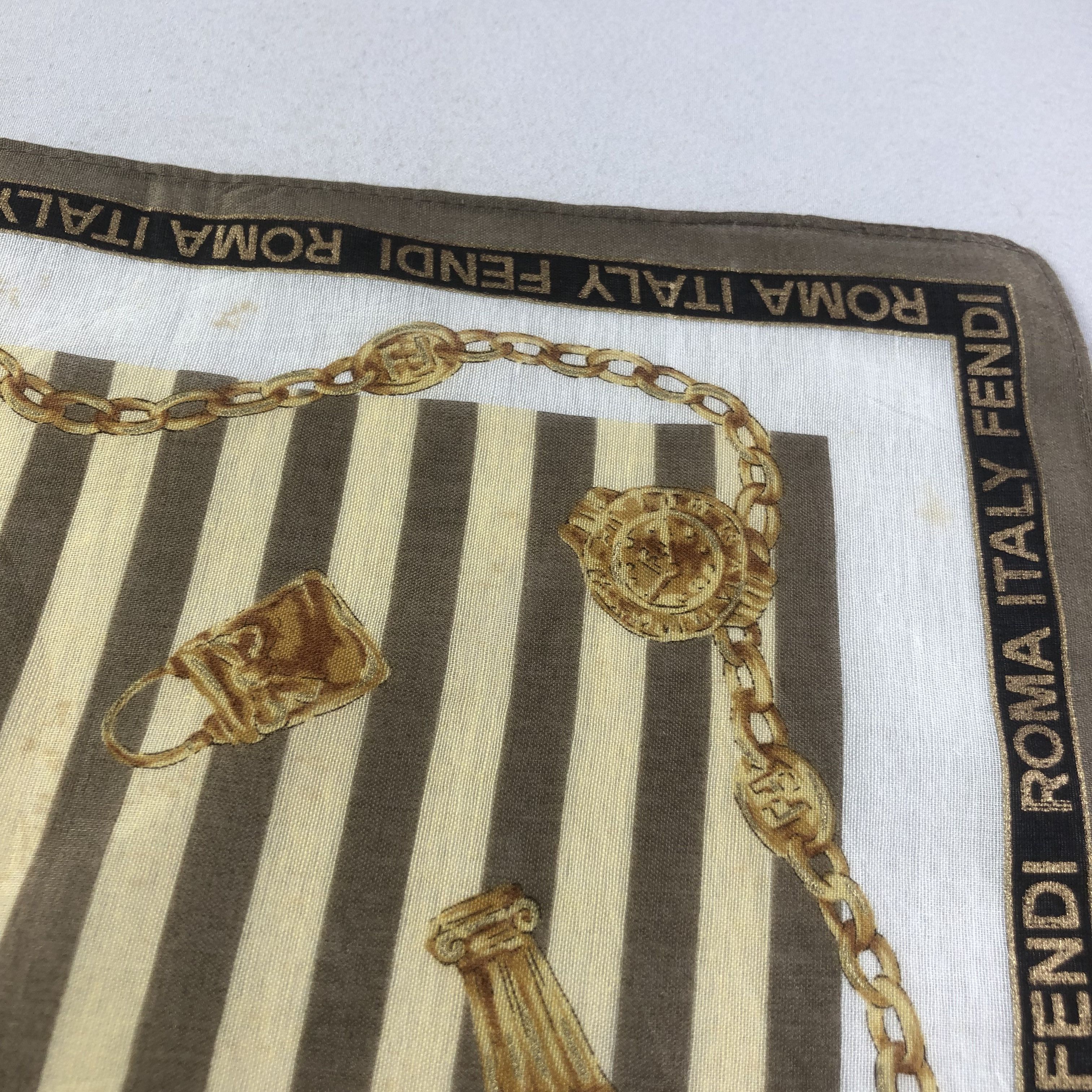 Vintage Fendi Gold Chains Handkerchief Neckerchief Bandana H2306 Size ONE SIZE - 7 Thumbnail