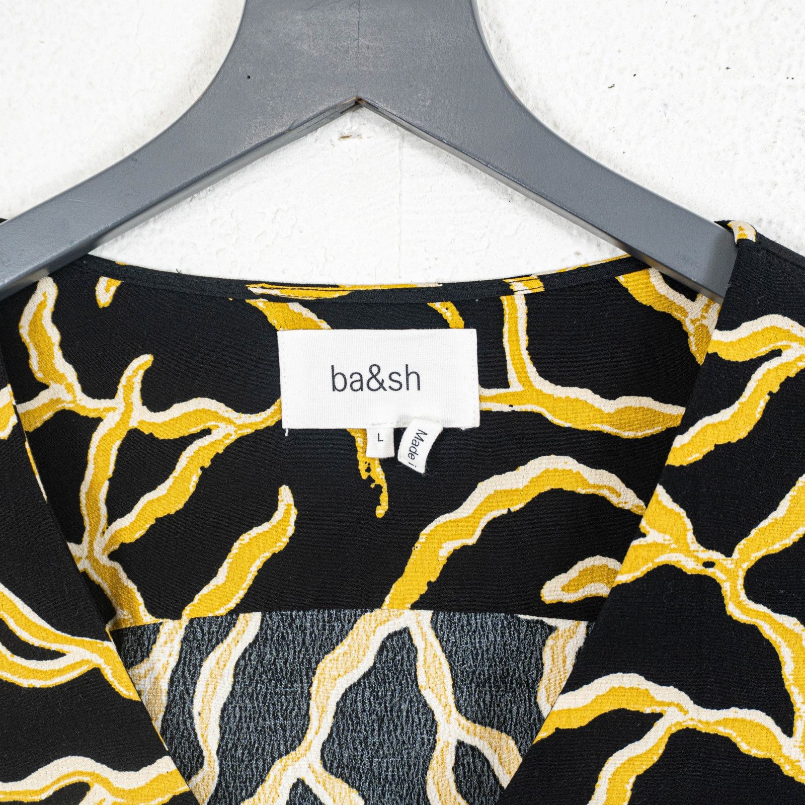 ba&sh Ba&sh Clea Printed Blouse Black Yellow size Large $235 Size L / US 10 / IT 46 - 3 Thumbnail