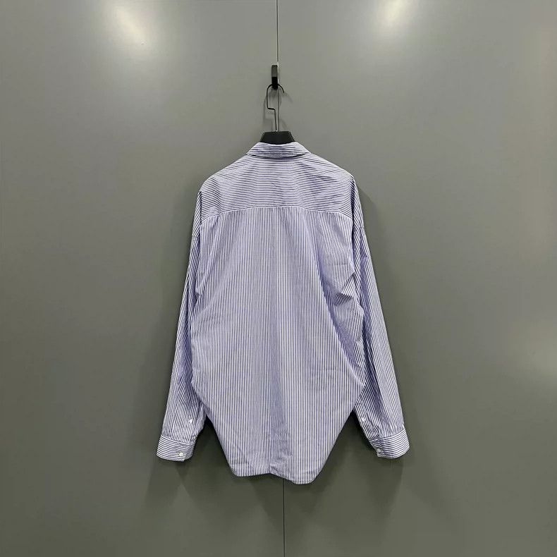 Balenciaga Balenciaga size 39 Striped embroidery small logo shirt Size US S / EU 44-46 / 1 - 2 Thumbnail