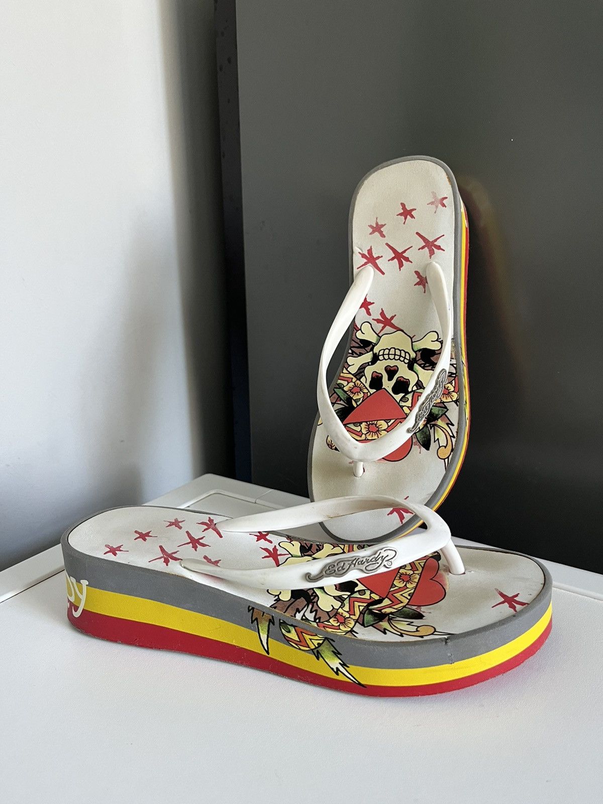 Ed Hardy × Vintage Ed Hardy Platform Flats Vintage y2k Size US 6 / IT 36 - 1 Thumbnail