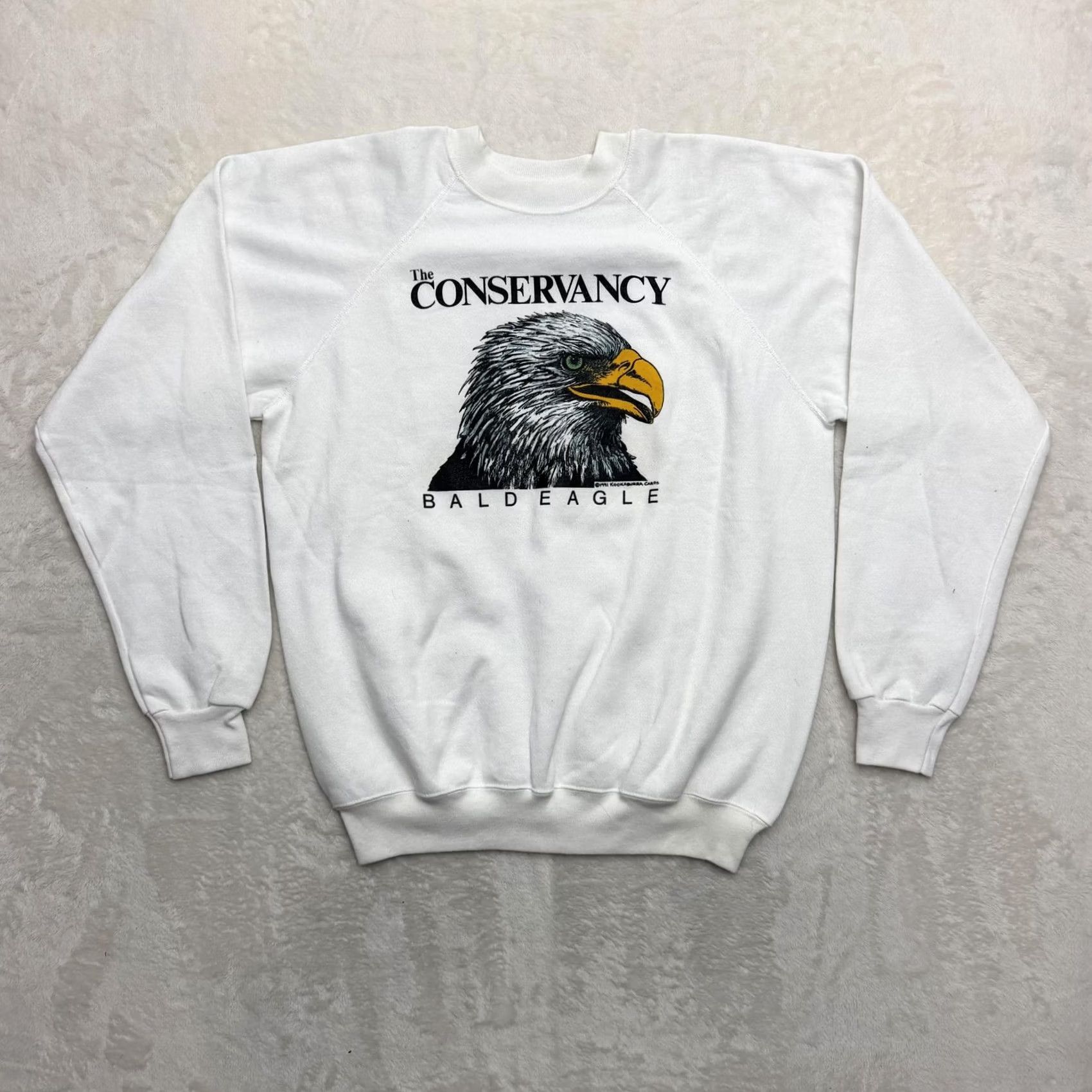 Hanes VINTAGE Hanes Conservancy Bald Eagle Sweatshirt Mens XL White Graphic 1991 USA Size US XL / EU 56 / 4 - 2 Thumbnail
