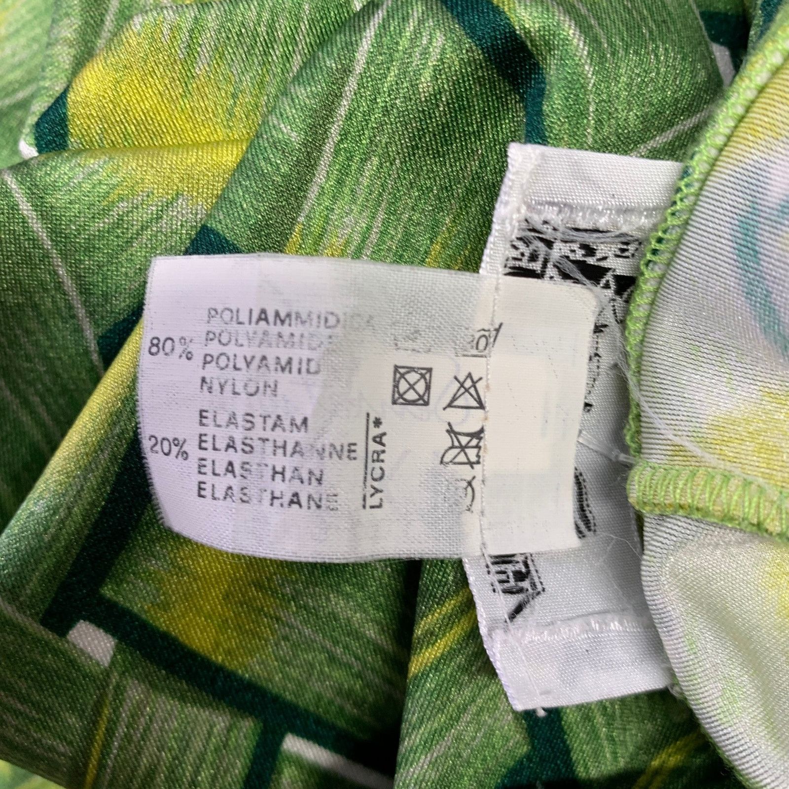 Hermes HERMES Green Yellow Lycra Woven Elastic Waistband Leggings Size 32" / US 10 / IT 46 - 4 Thumbnail
