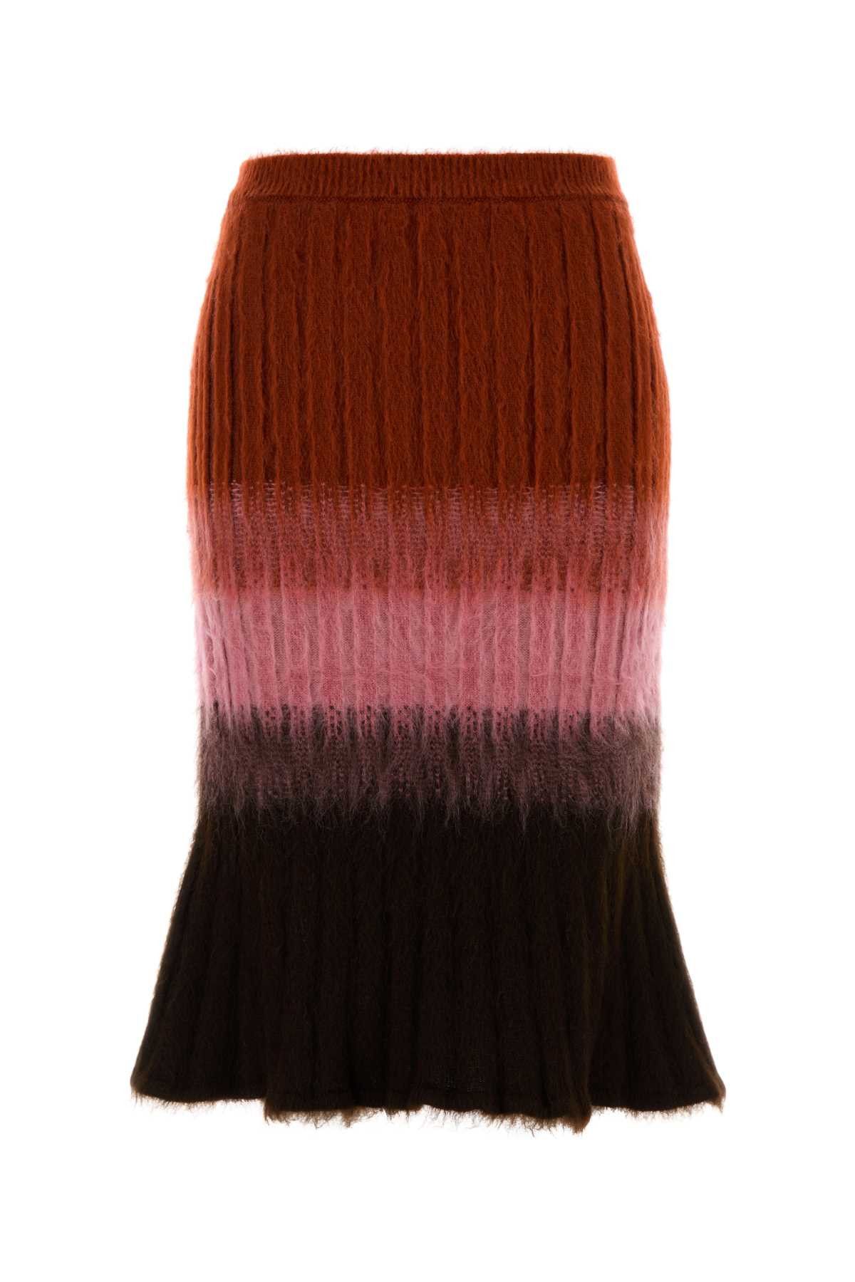 Fendi Multicolor Mohair Blend Skirt Size 30" / US 8 / IT 44 - 1 Thumbnail