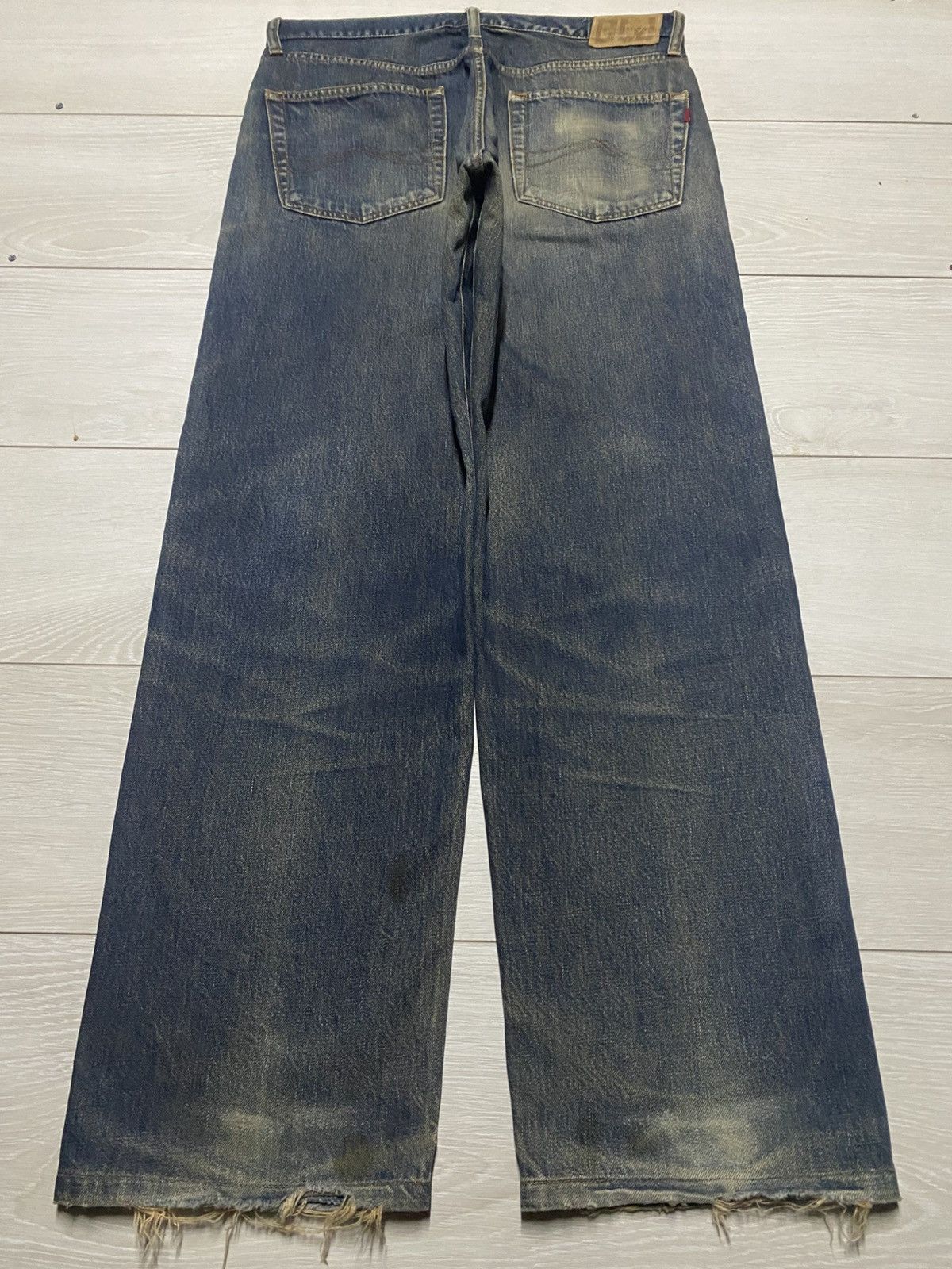 CDG by Comme des Garcons Casual Land Japan Brand Mud Wash Distressed Baggy Jeans Size US 34 / EU 50 - 2 Thumbnail