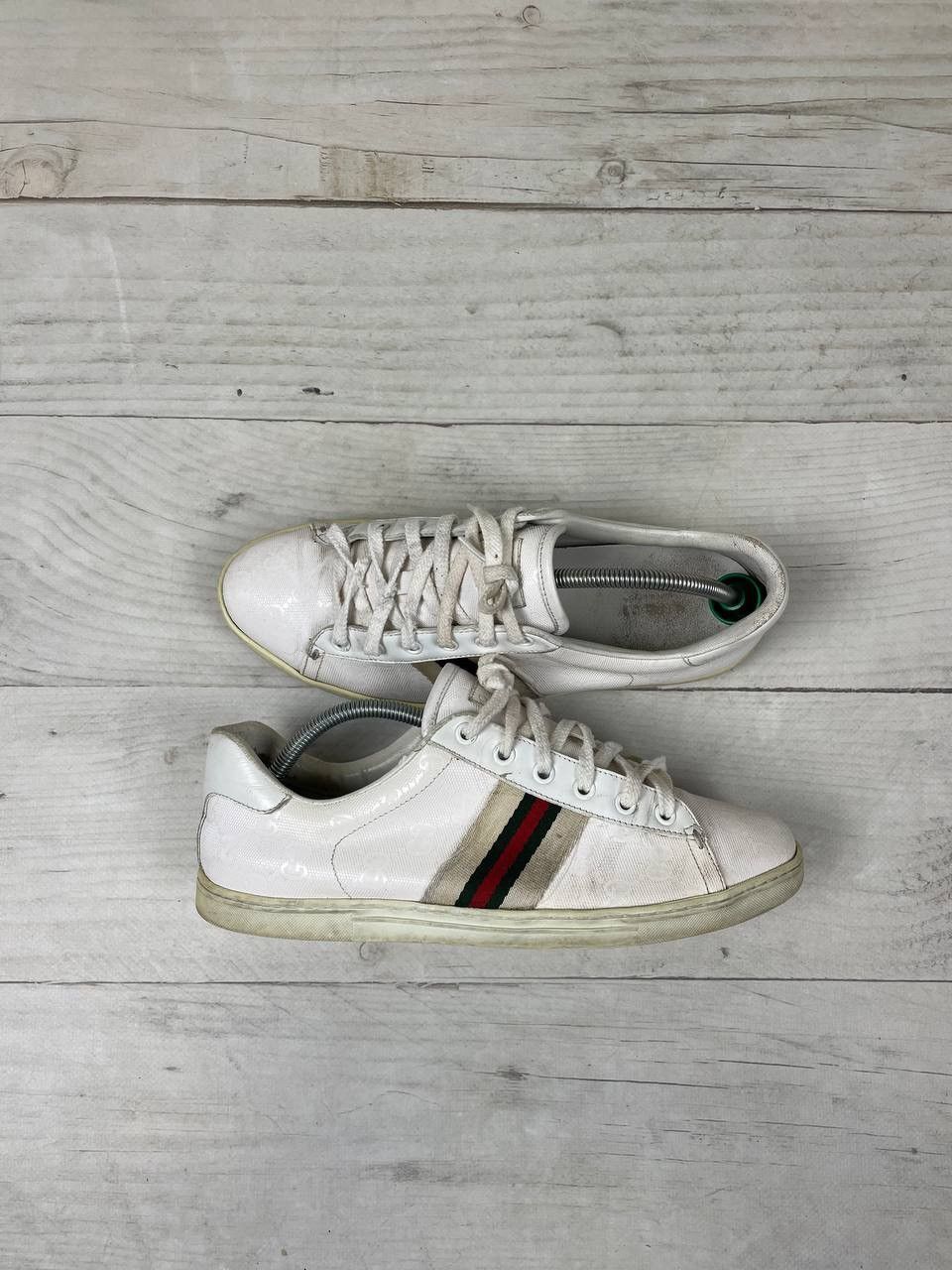 Gucci Gucci Guccissima Leather and Canvas Web Detail Sneakers Size US 8 / IT 38 - 1 Thumbnail