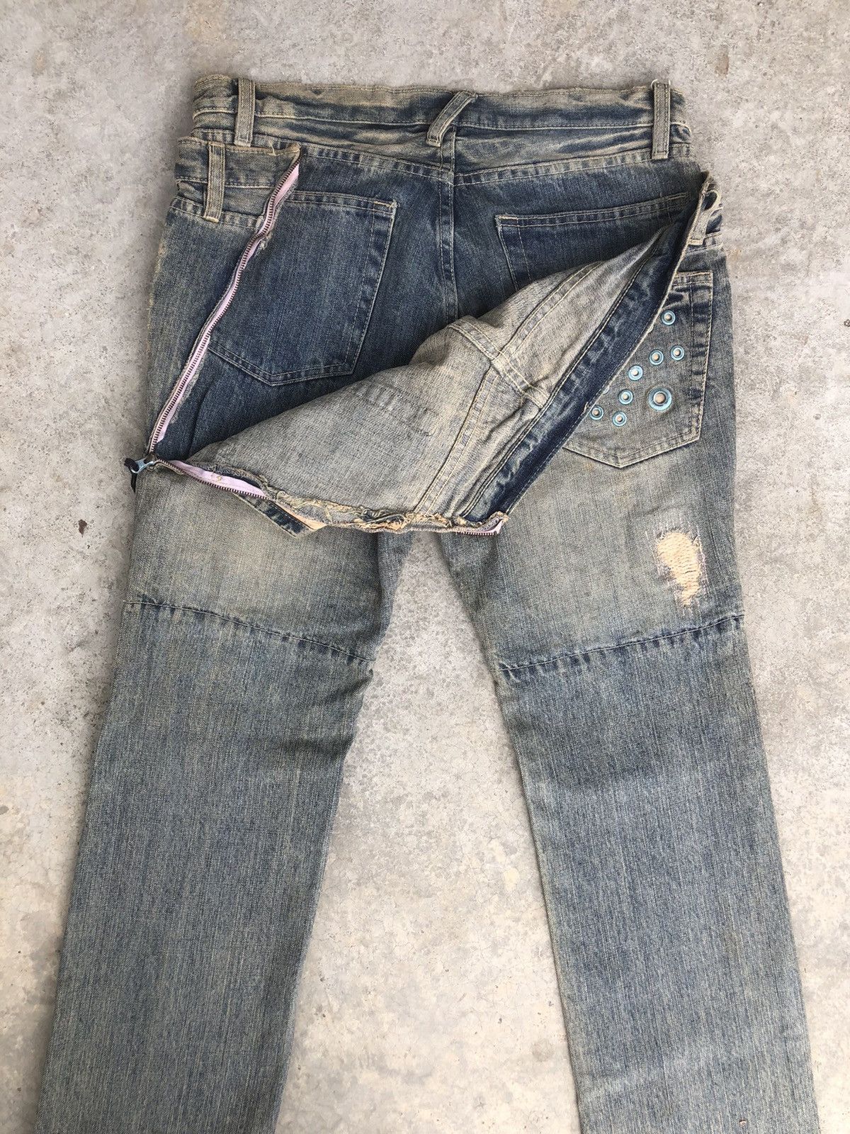 PPFM PPFM Double Waist Distressed Jeans Size US 32 / EU 48 - 12 Thumbnail