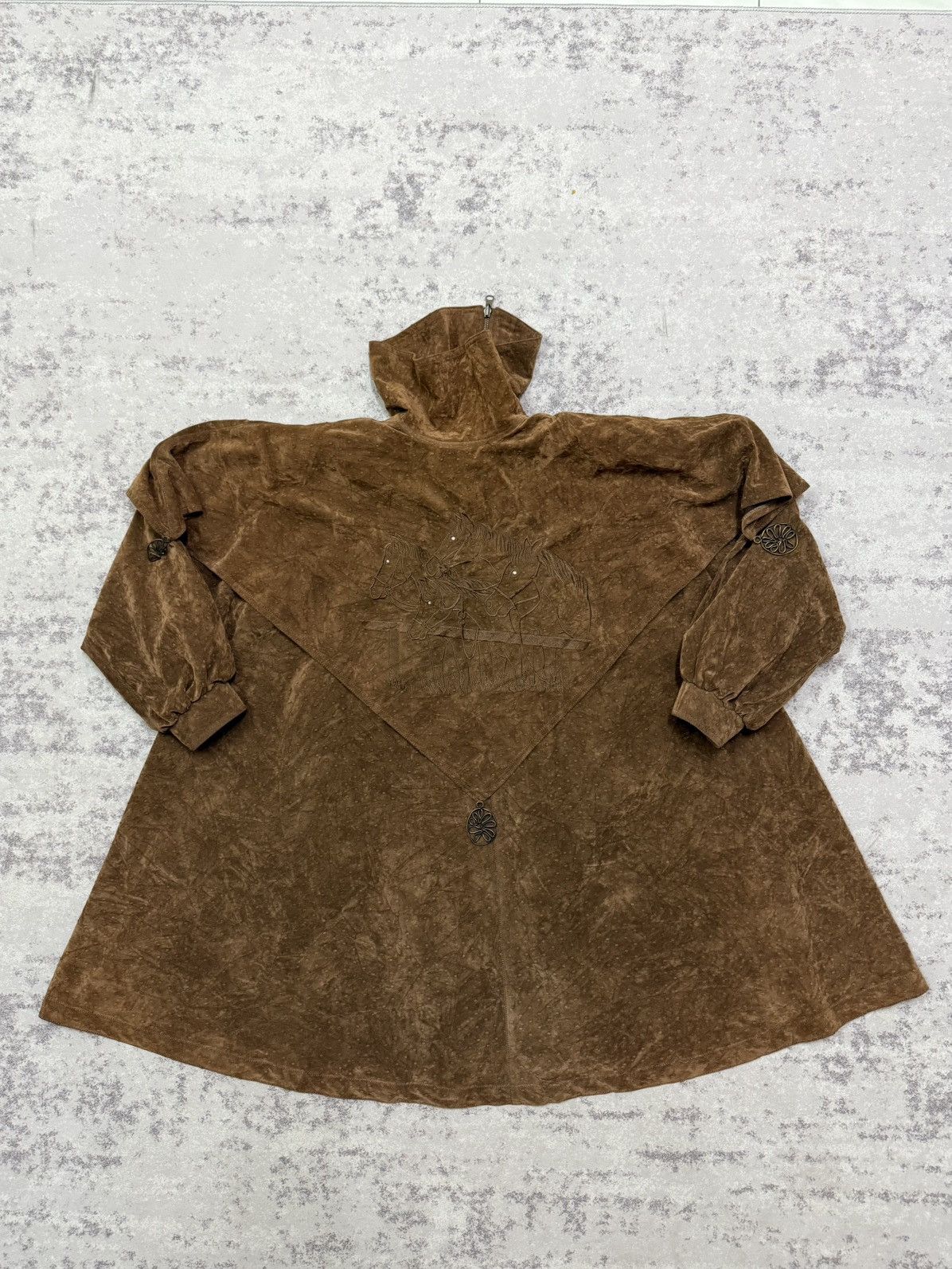 Vintage La Moda Goji Suede Brown Fancy Cloaks Size ONE SIZE - 14 Thumbnail