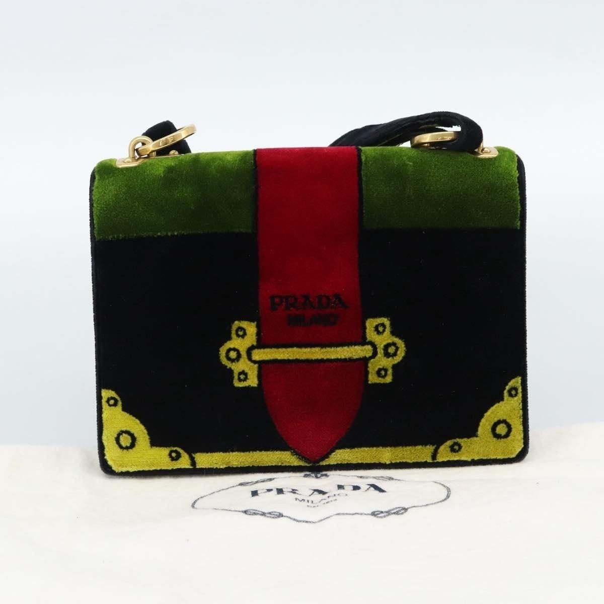 Prada Prada Galleria Velour Shoulder Bag Multicolor Size ONE SIZE - 2 Thumbnail