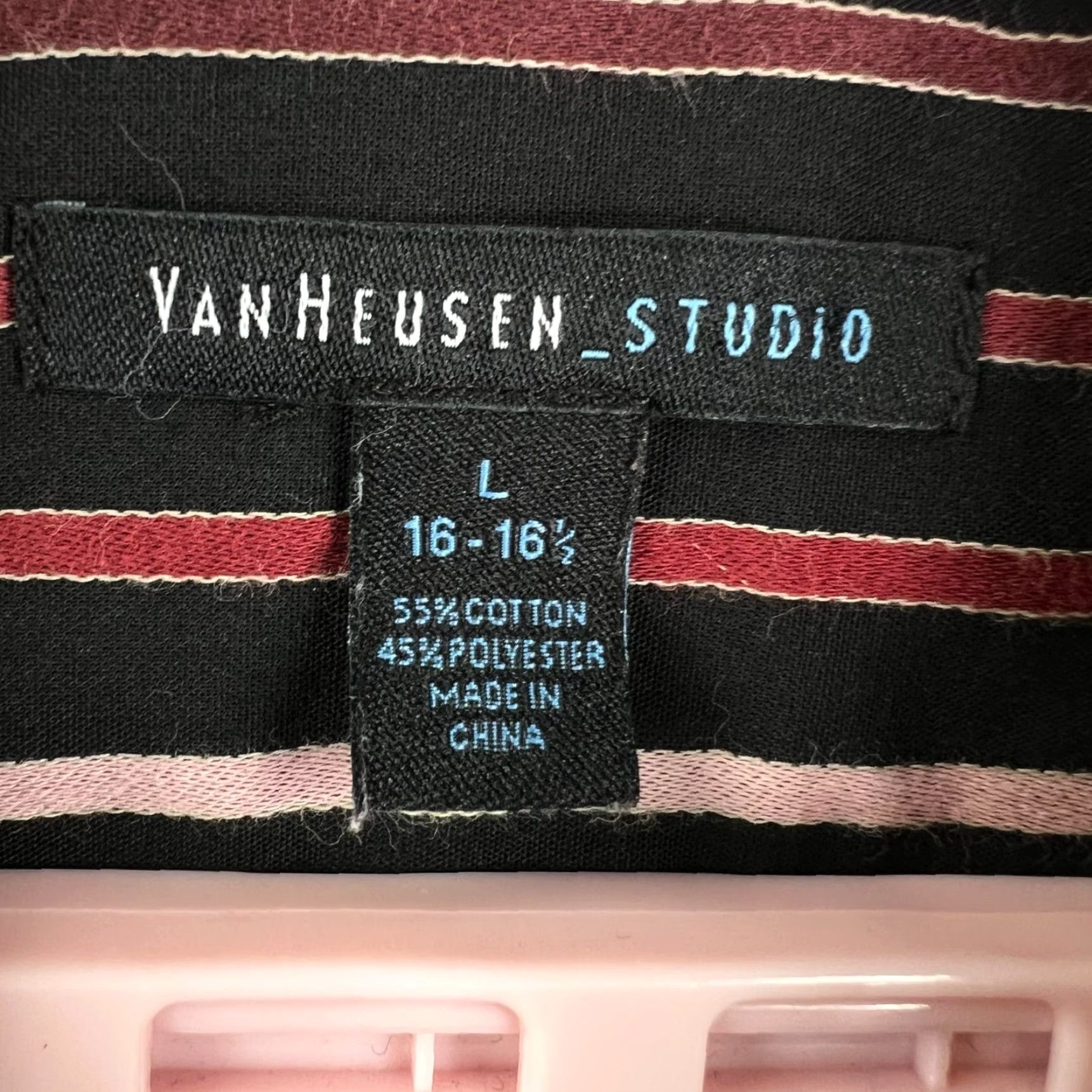 Van Heusen Van Heusen Studio Striped Casual Button Up Shirt Mens Size L 16/16.5 Black Red Size US L / EU 52-54 / 3 - 5 Thumbnail