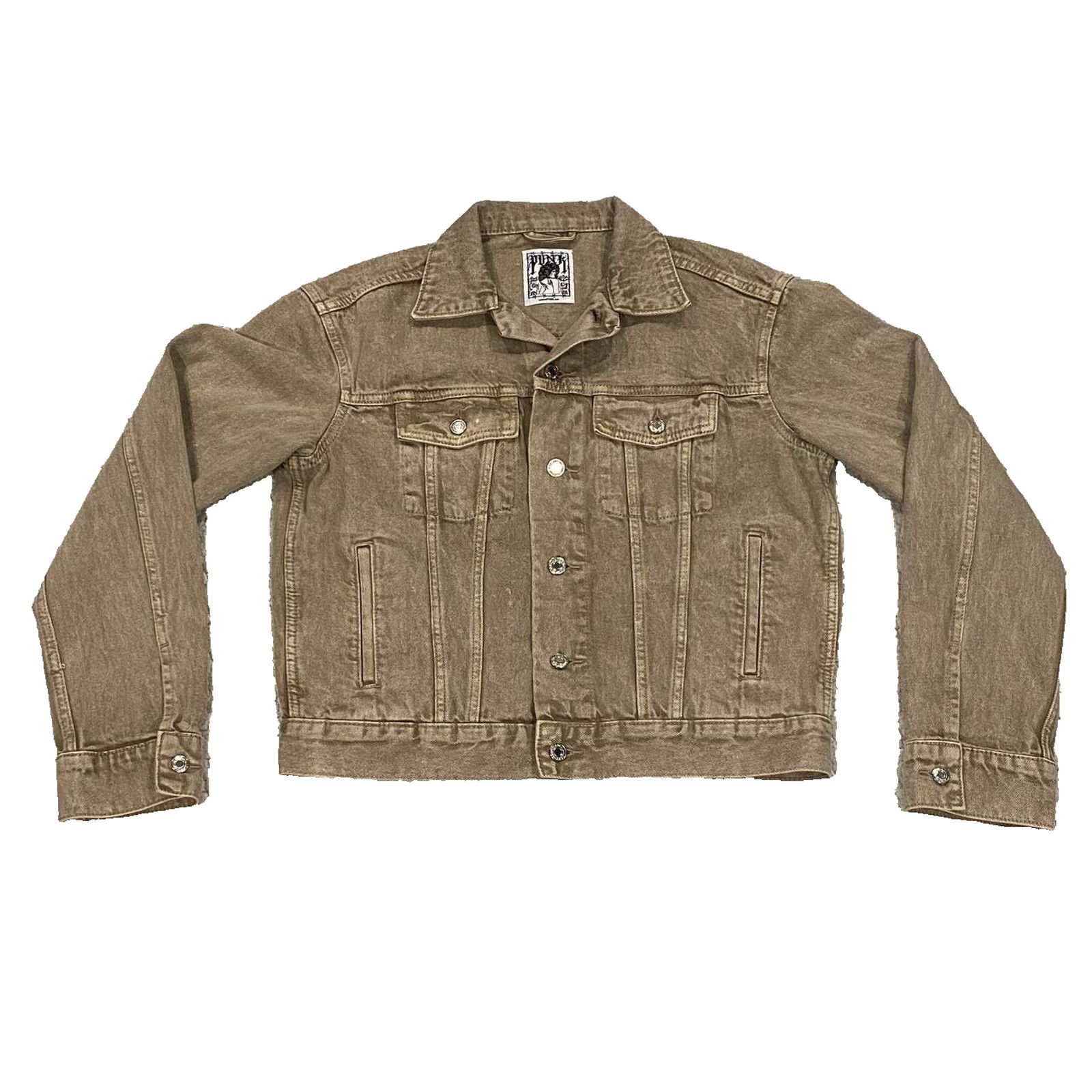 Other PUNK LA Anarchy Camel Distressed Jean Jacket Mosh Metal sz S Size US S / EU 44-46 / 1 - 2 Thumbnail