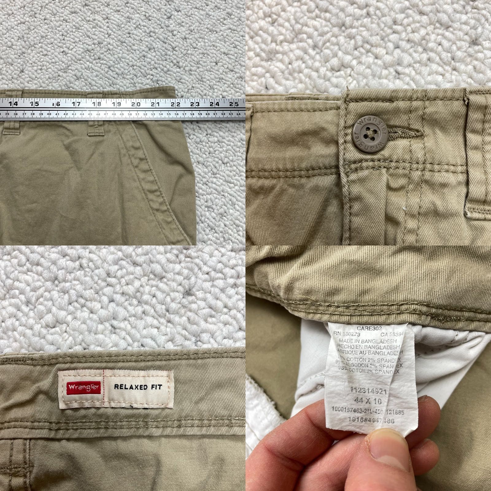 Wrangler Wrangler Cargo Shorts Mens 44 Relaxed Fit Beige Brown Pockets Inseam 910" Adult Size US 44 / EU 60 - 8 Thumbnail